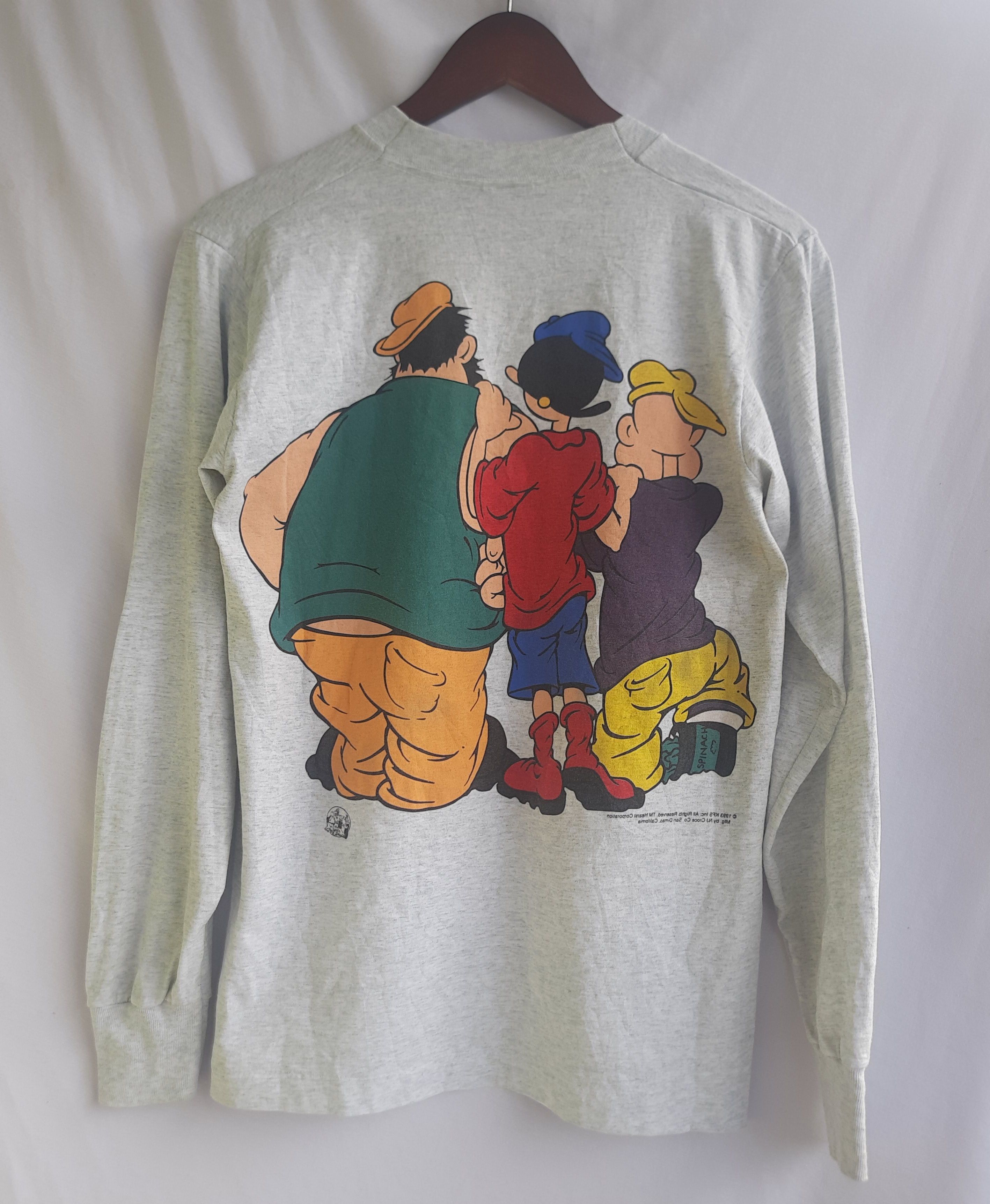 Vintage Vintage 90s Popeye Brutus Olive Double Side T-Shirt Size US M / EU 48-50 / 2 - 2 Thumbnail