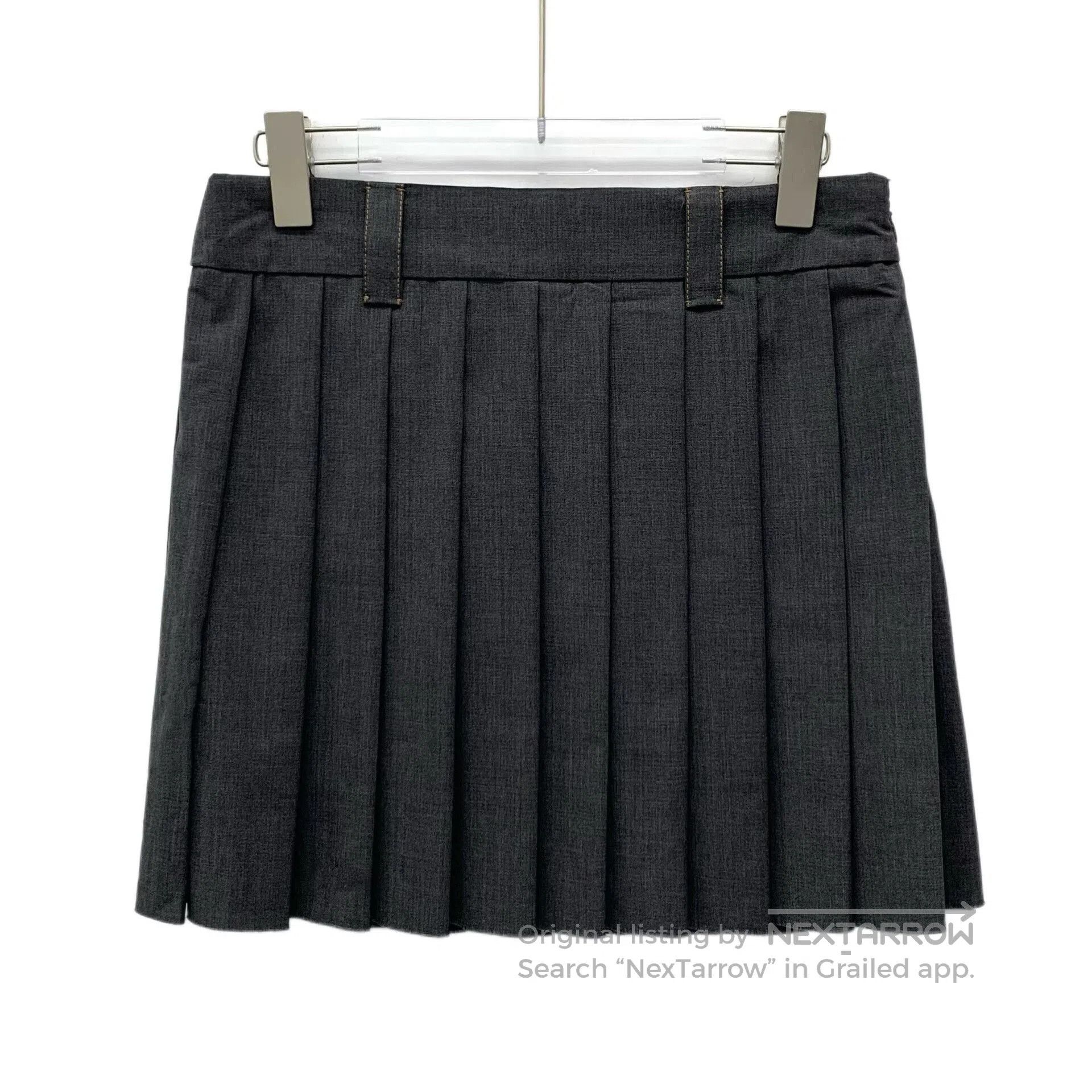 Miu Miu Miu Miu Dark Gray Pleated Wool Skirt. Size US 36 / EU 52 - 1 Thumbnail