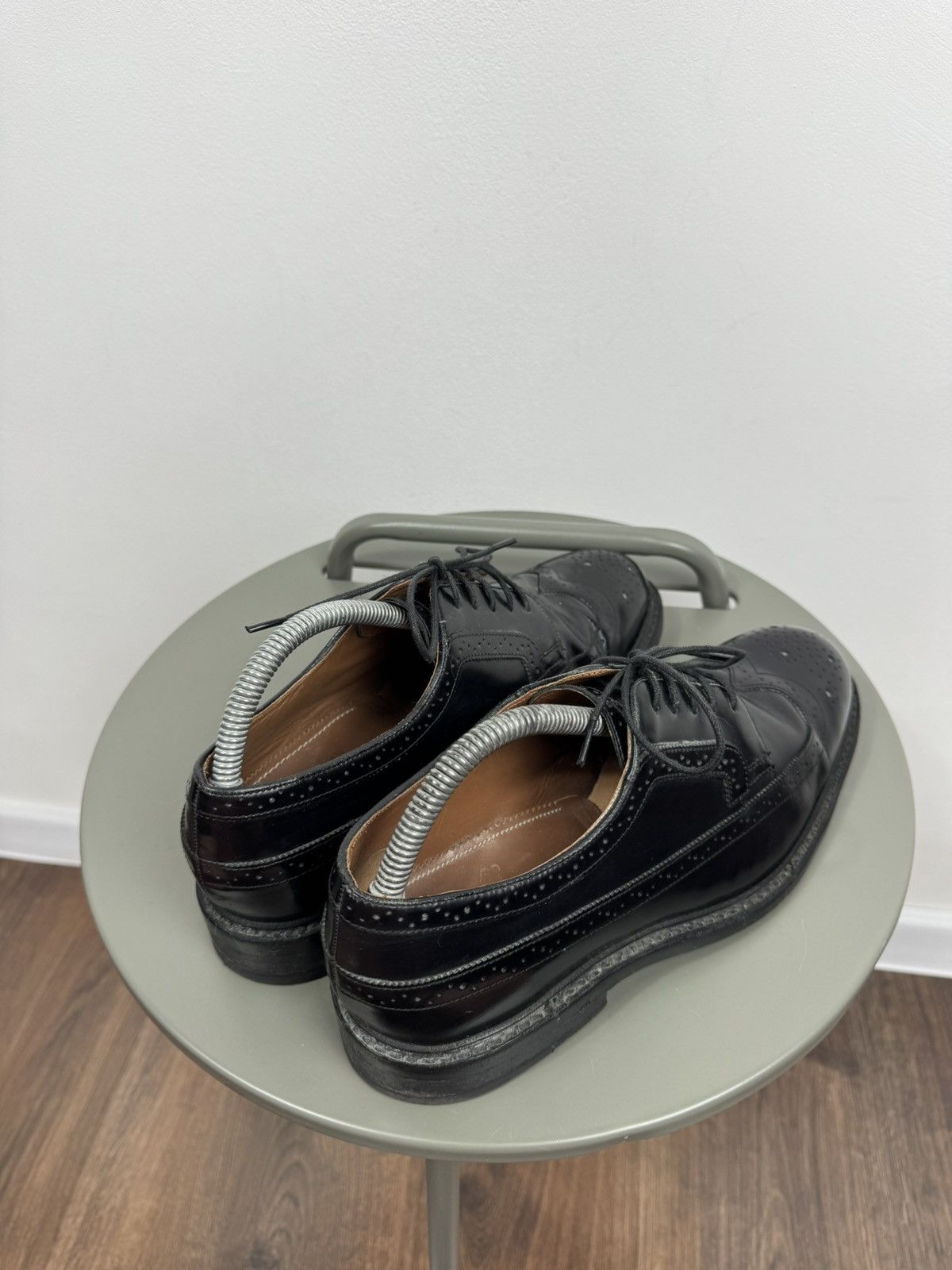 Other Vintage Black Leather Wingtip Brogue Oxford Shoes US 7 EU 40 Size US 7 / EU 40 - 12 Thumbnail