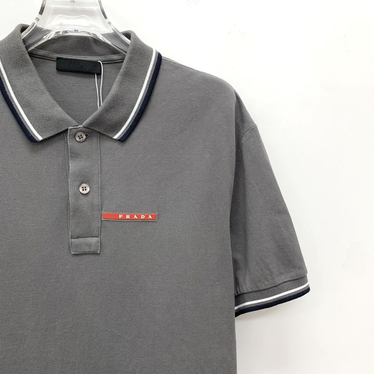Prada Prada Collared Single-breasted Short Sleeve Polo Shirt K26WX Size US L / EU 52-54 / 3 - 3 Thumbnail