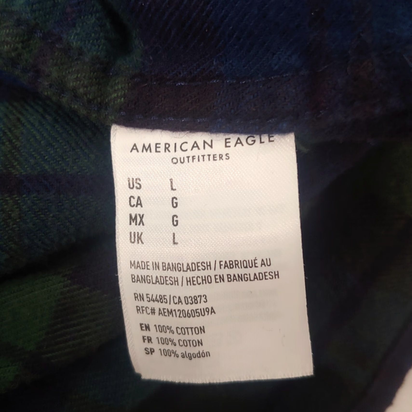 American Eagle Outfitters American Eagle Outfitters Flannel Shirt Large Blackwatch Plaid Soft Long Sleeve Mens Size US L / EU 52-54 / 3 - 8 Thumbnail