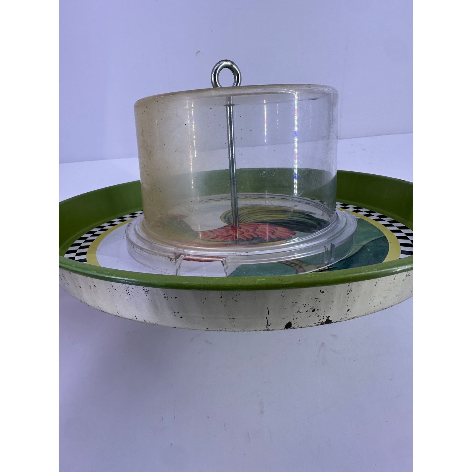 & Other Stories Vintage Metal Rooster Chicken Off Ground 12” Round Feeder Size ONE SIZE - 5 Thumbnail