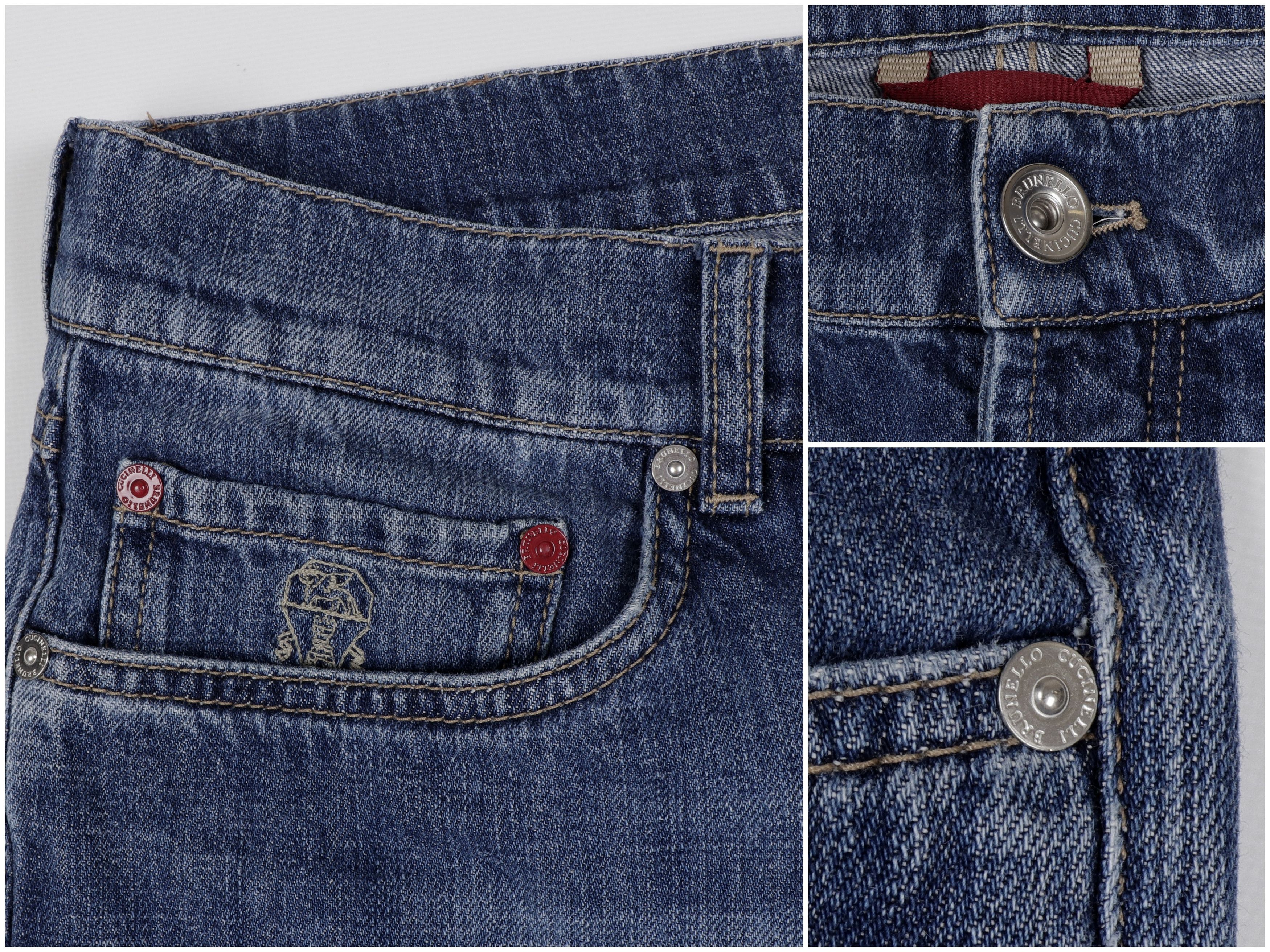 Brunello Cucinelli Brunello Cucinelli Blue Cotton Jeans Size US 32 / EU 48 - 5 Thumbnail