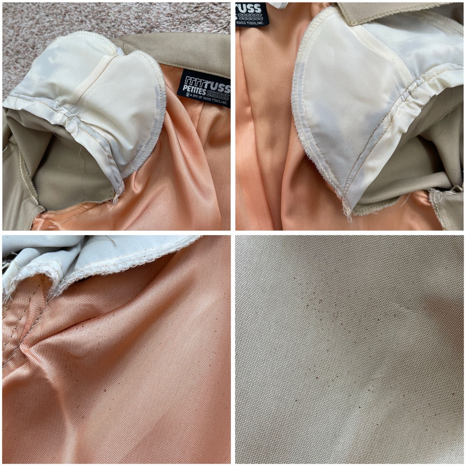 Vintage VTG 70’s Russ Petites Khaki Jacket Knee Length Skirt Set 4 Size S / US 4 / IT 40 - 22 Thumbnail