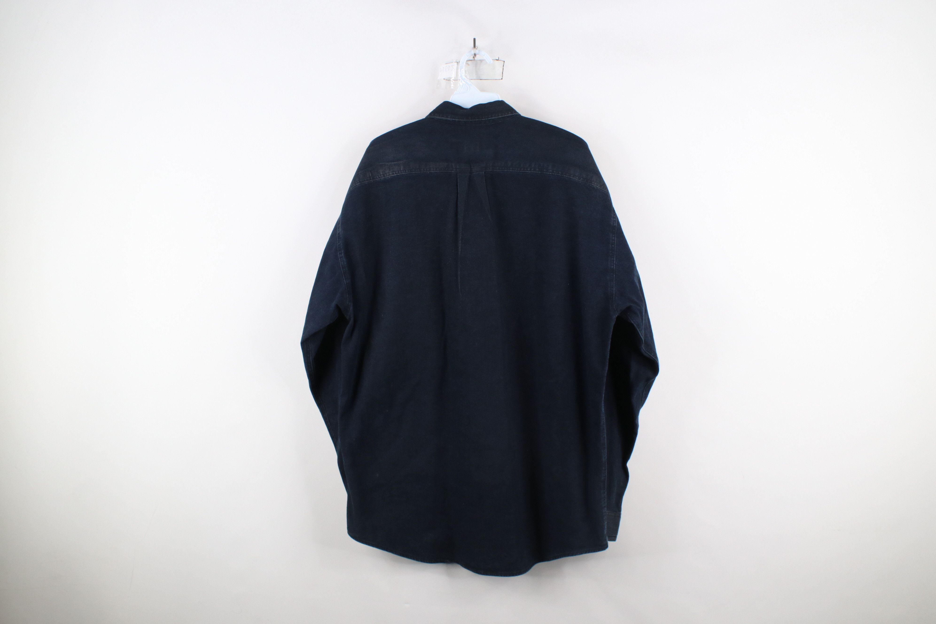 Vintage Vintage 90s Perry Ellis Baggy Denim Jean Button Shirt Size US M / EU 48-50 / 2 - 13 Thumbnail