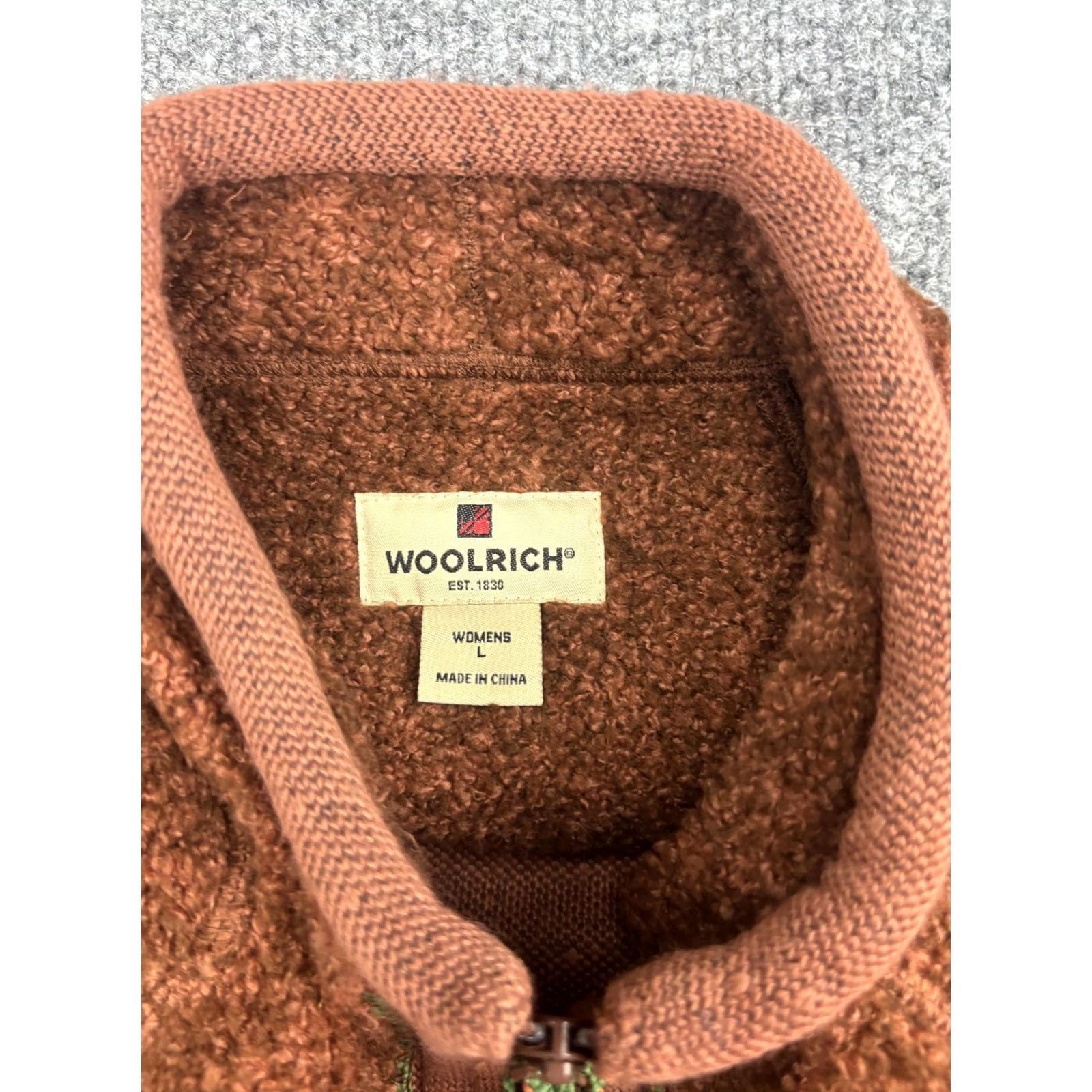 Vintage Woolrich Jacket Womens L Brown Java Heather Knit Full Zip Stand Collar Jacket- Coat? (Note: No extra text allowed) Size L / US 10 / IT 46 - 2 Thumbnail