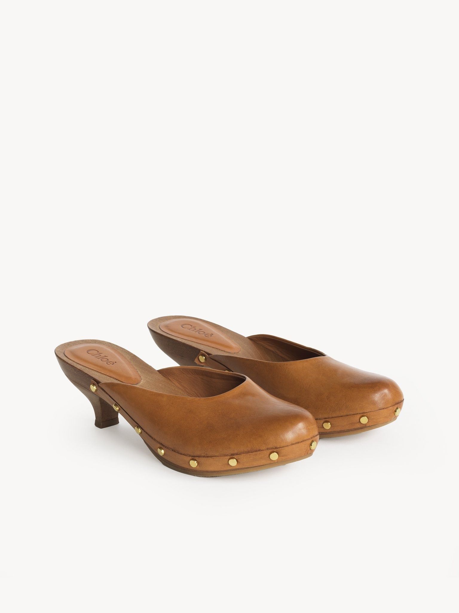 Chloe oc11z0825 Judith Clog in Smooth Tan Size US 7 / IT 37 - 2 Thumbnail