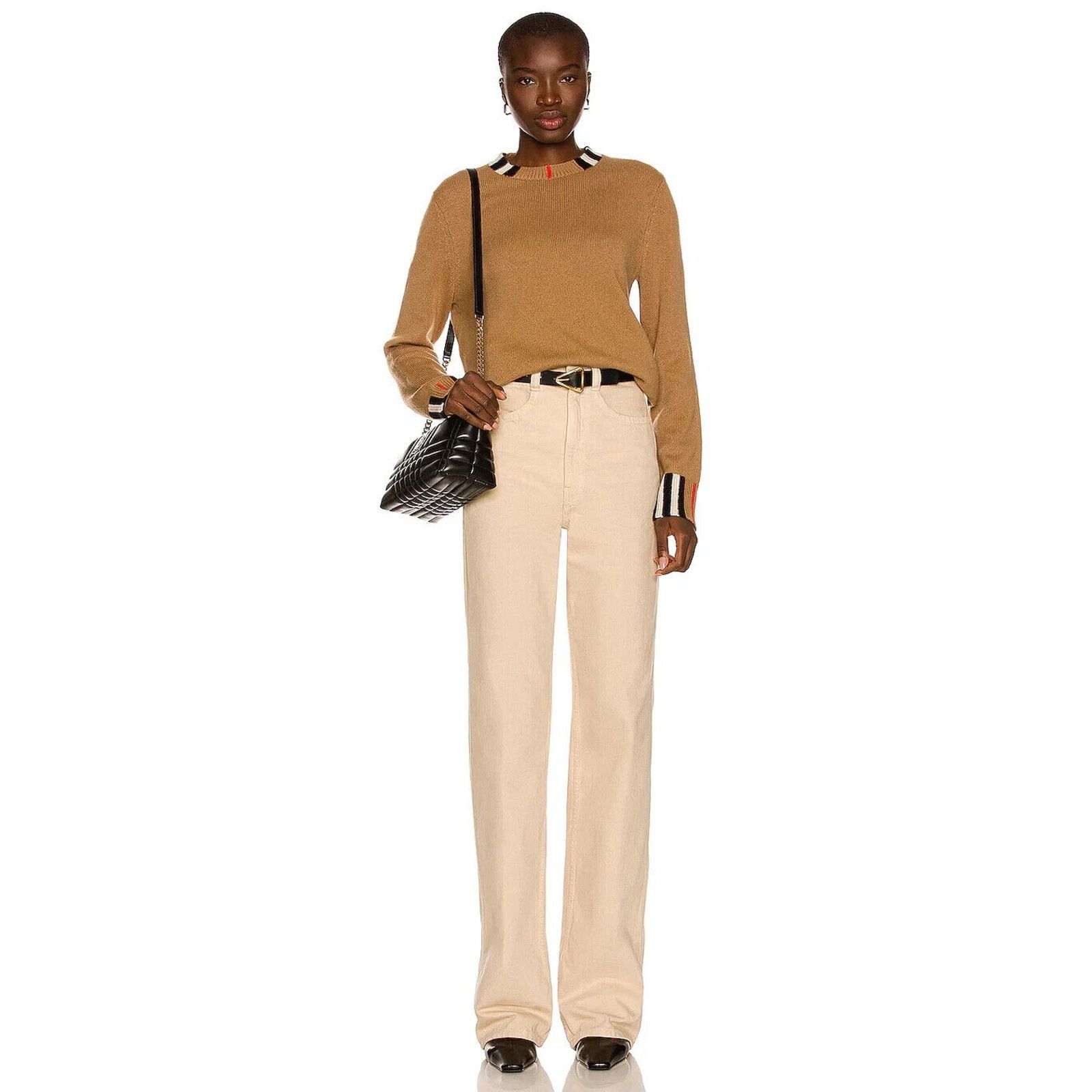 Burberry BURBERRY BEIGE WOOL CASHMERE CHECK LOGO PULLOVER SWEATER M Size M / US 6-8 / IT 42-44 - 12 Thumbnail