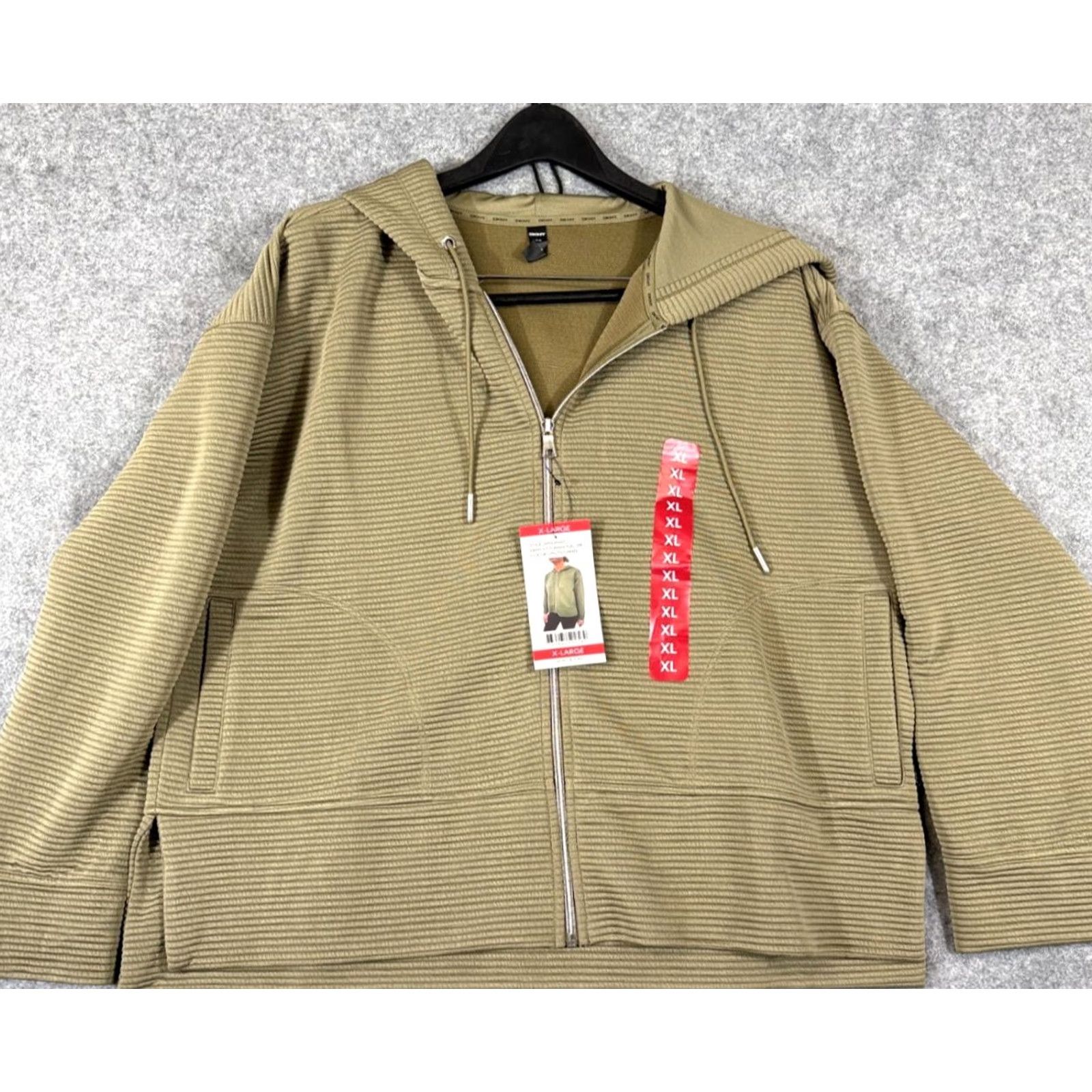 DKNY DKNY Full Zip Hoodie Sweatshirt Womens XL Green Ribbed Drawstring Stretch NWT Size XL / US 12-14 / IT 48-50 - 3 Thumbnail