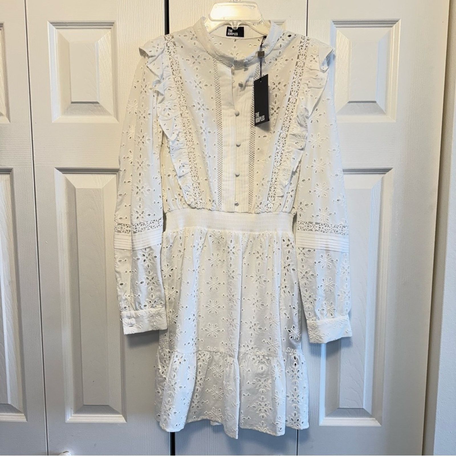 The Kooples NWT! The Kooples White Crochet Buttoned Sundress, Size 1 S Size S / US 4 / IT 40 - 2 Thumbnail