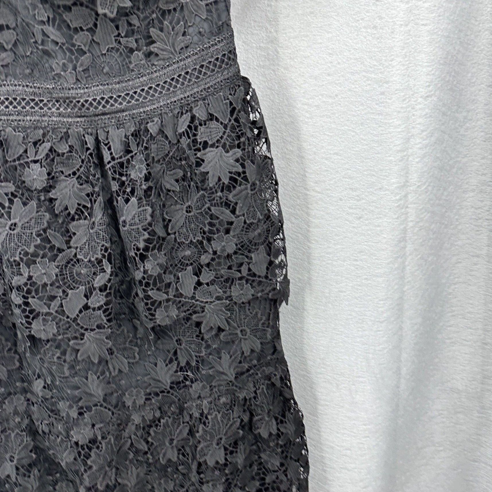 Joie Joie Belisa Dress Women 0 One Shoulder Midi Tiered Eyelet Lace Cottagecore Quiet Size XS / US 0-2 / IT 36-38 - 6 Thumbnail