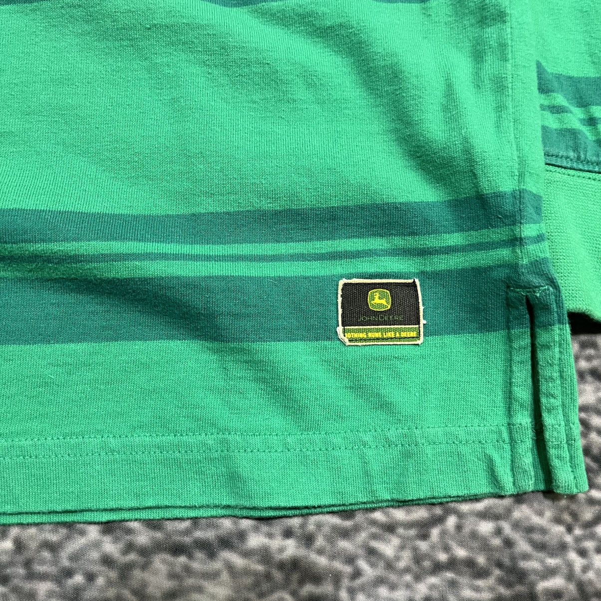 John Deere Vintage John Deere Green Striped Longsleeve Rugby Polo NEW Size US XL / EU 56 / 4 - 4 Thumbnail