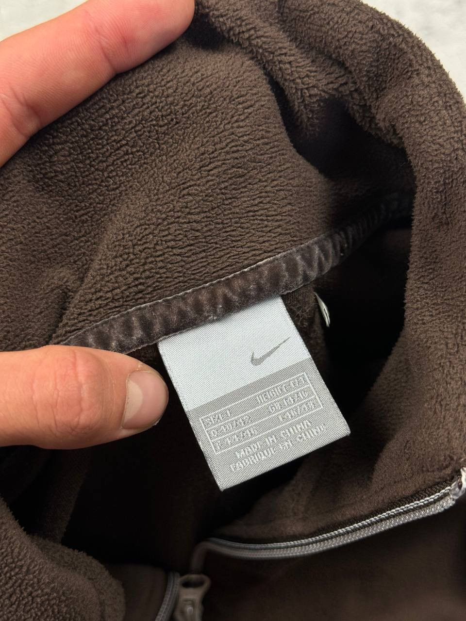 Nike Vintage Nike Brown Fleece Zip Size L / US 10 / IT 46 - 14 Thumbnail