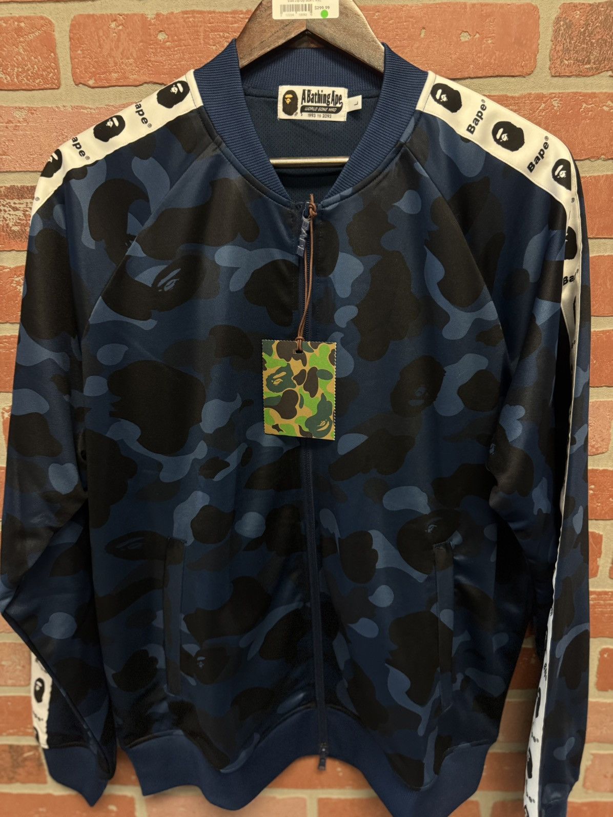 Bape Bape Camo Blue Tape Jersey Zip Up Jacket Size Large (NEW) Size US L / EU 52-54 / 3 - 7 Thumbnail