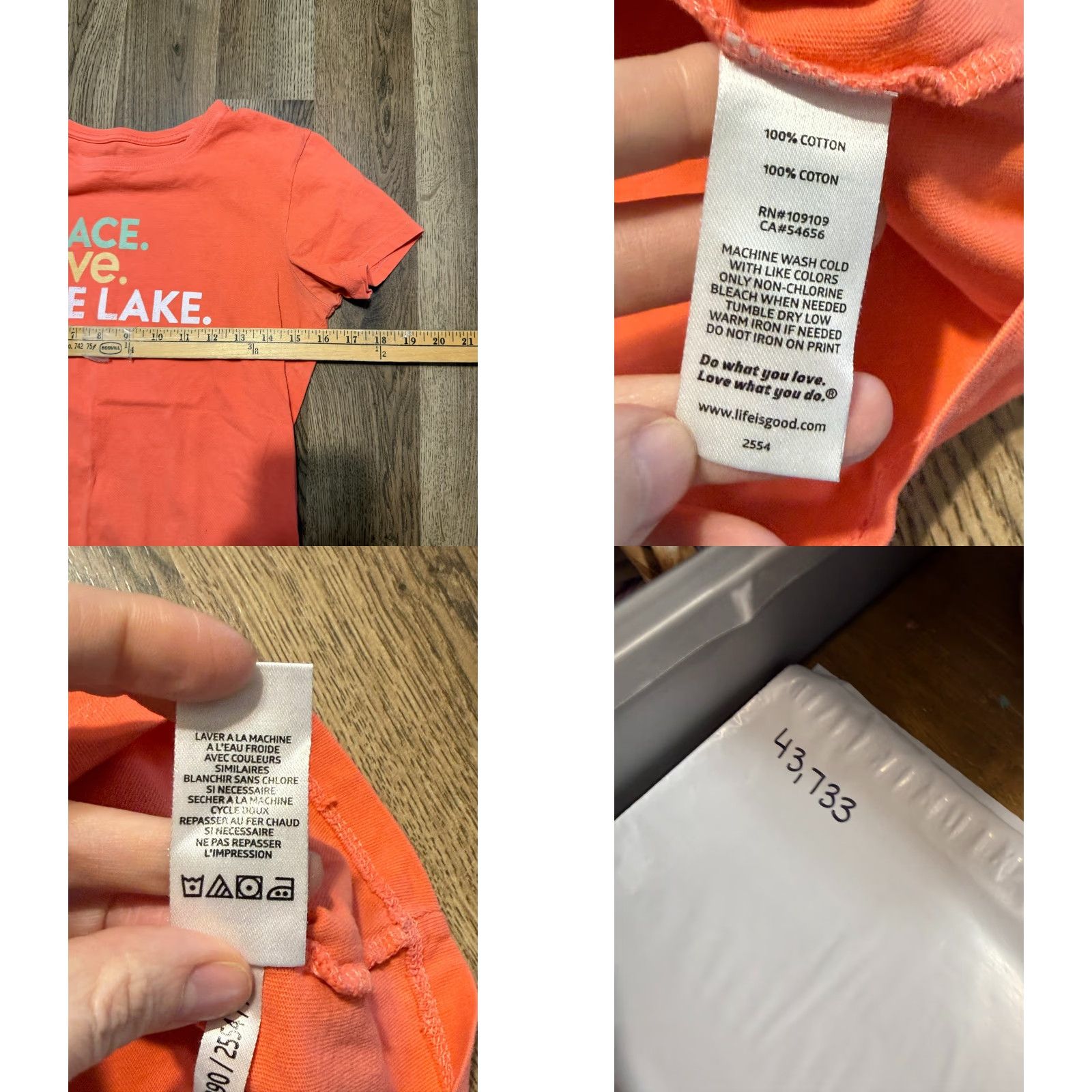 Life is Good Life is Good Shirt Womens XS Orange Green Yellow White PEACE. LOVE. THE LAKE. Shirt Women XS Multicolor Peace Logo Casual Size XS / US 0-2 / IT 36-38 - 8 Thumbnail