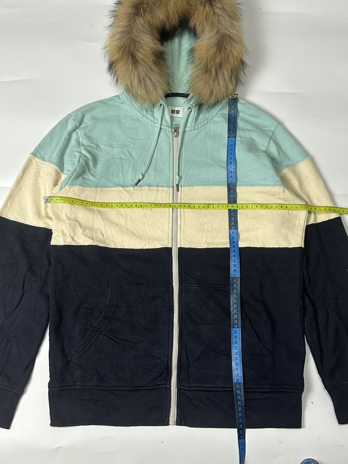 Beauty Beast × Japanese Brand × Le Grande Bleu (L.G.B.) Fur Ziphoodie 3 Tone color Uniqlo Size US L / EU 52-54 / 3 - 4 Thumbnail