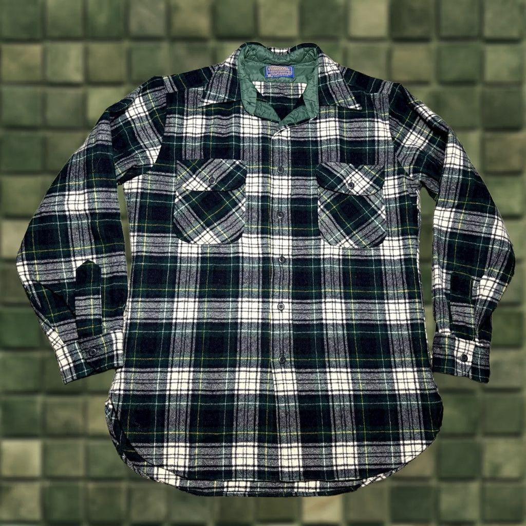 Pendleton VINTAGE Pendleton Shirt Medium Green Campbell Tartan Wool Button Up Plaid Flannel Mens Size US M / EU 48-50 / 2 - 1 Thumbnail