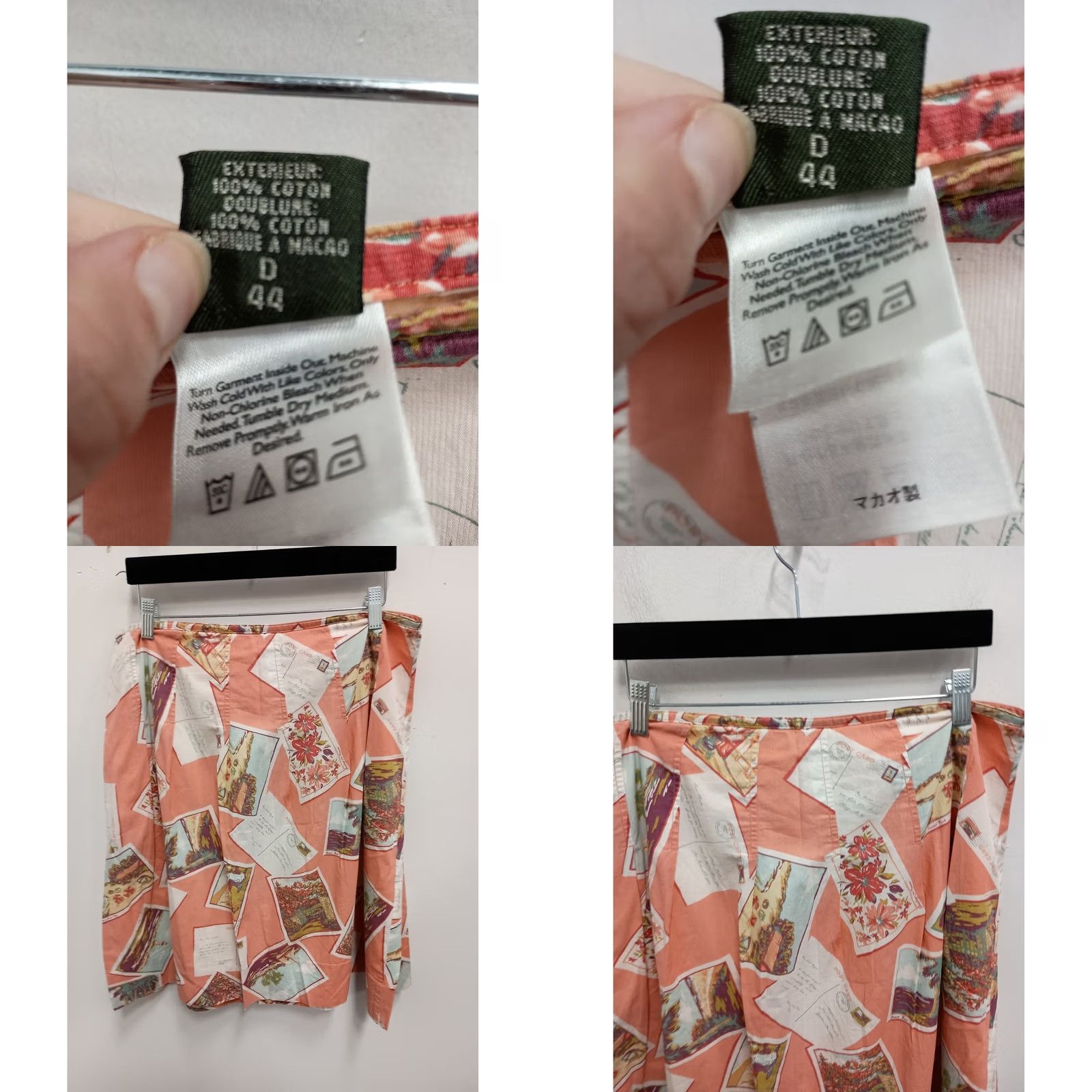 Eddie Bauer VINTAGE Eddie Bauer Skirt Womens 14 Pink 90s Peach Postcard Tropical Novelty Size 36" / US 14 / IT 50 - 8 Thumbnail
