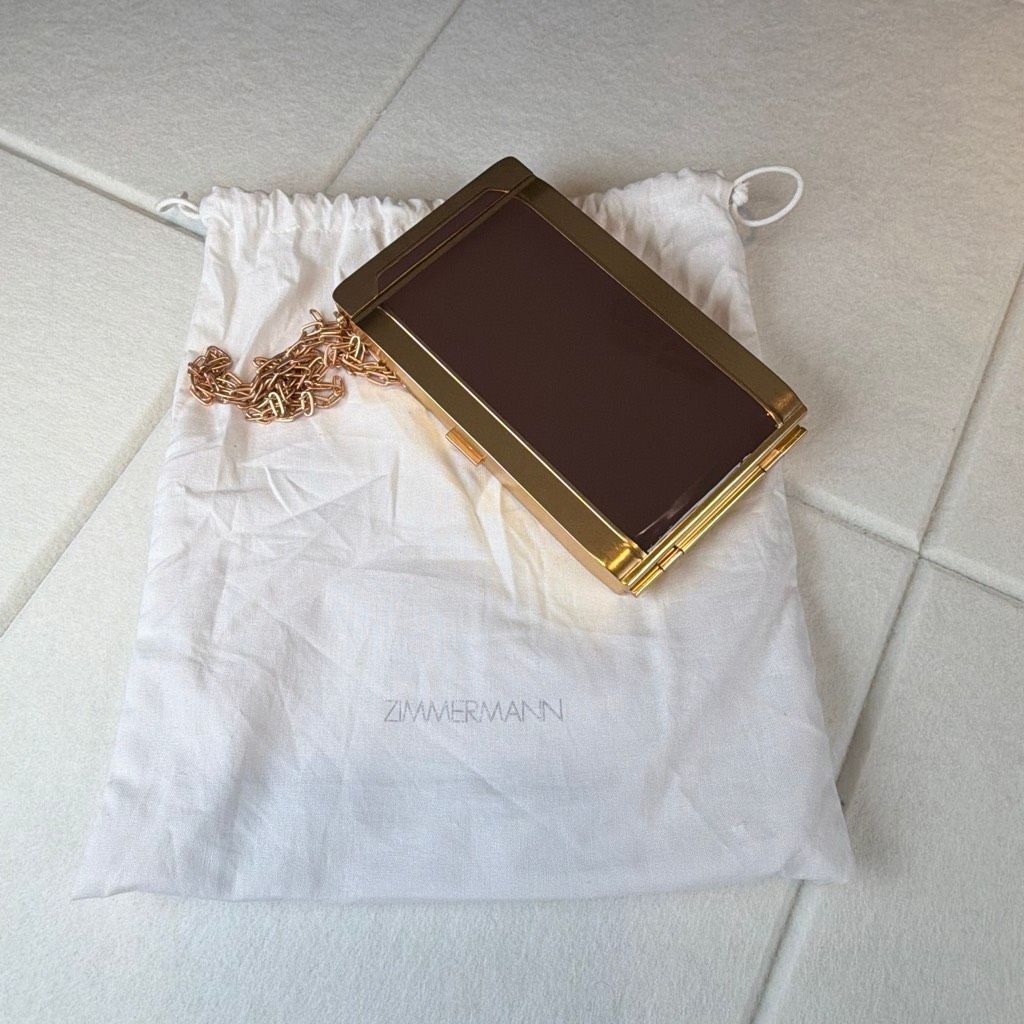 Zimmermann NWT Zimmermann Chocolate Enamel Cigarette Case Bag Gold Meta Size ONE SIZE - 8 Thumbnail