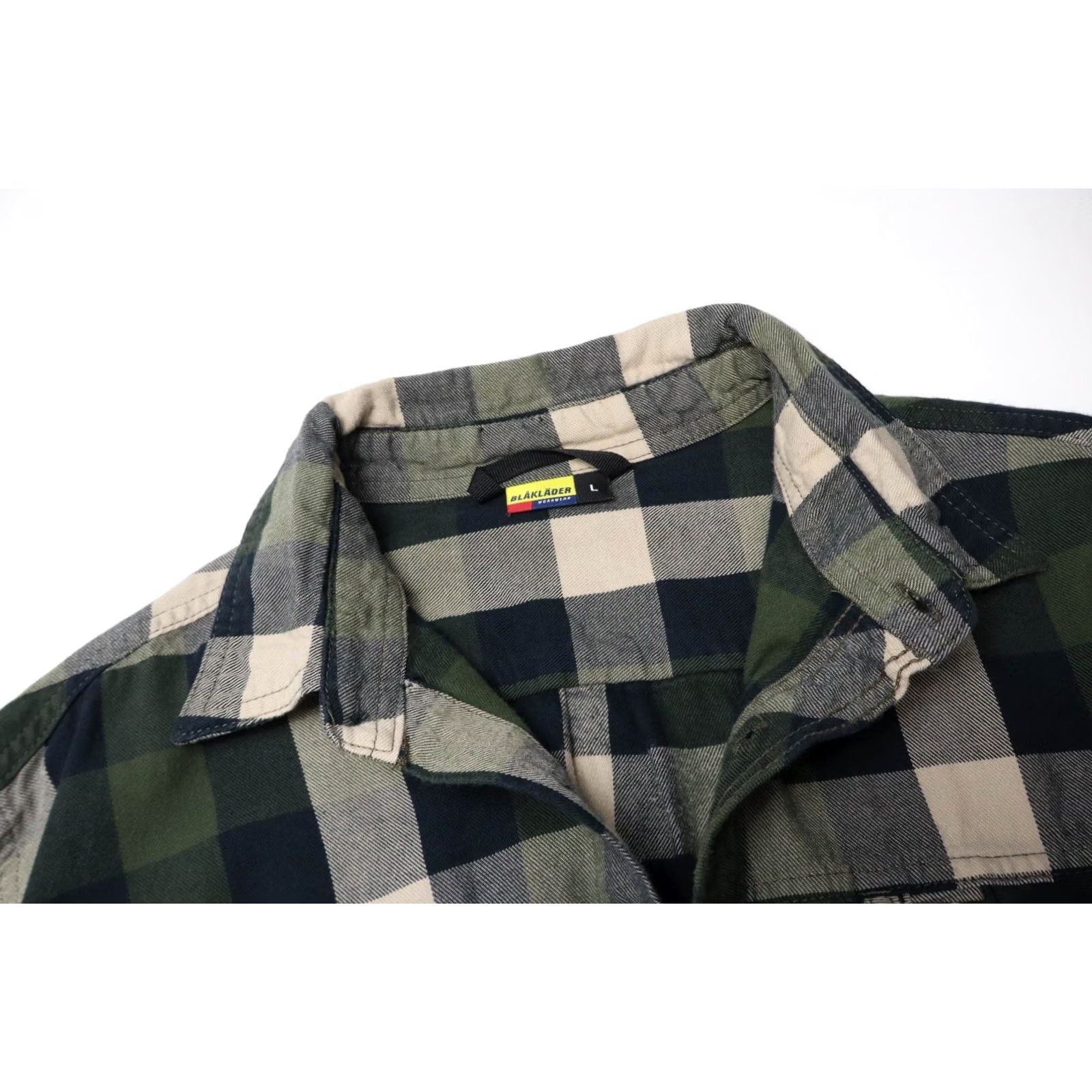 Vintage BLAKLADER Workwear Shirt Men's LARGE Collared Checked Patched Pockets Size US L / EU 52-54 / 3 - 4 Thumbnail