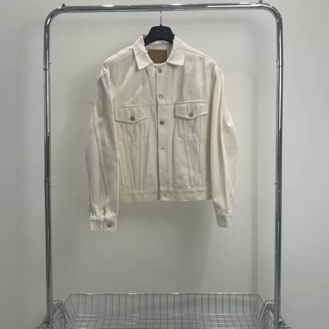Balenciaga Balenciaga White Back Logo Denim Jacket Size US XS / EU 42 / 0 - 1 Thumbnail