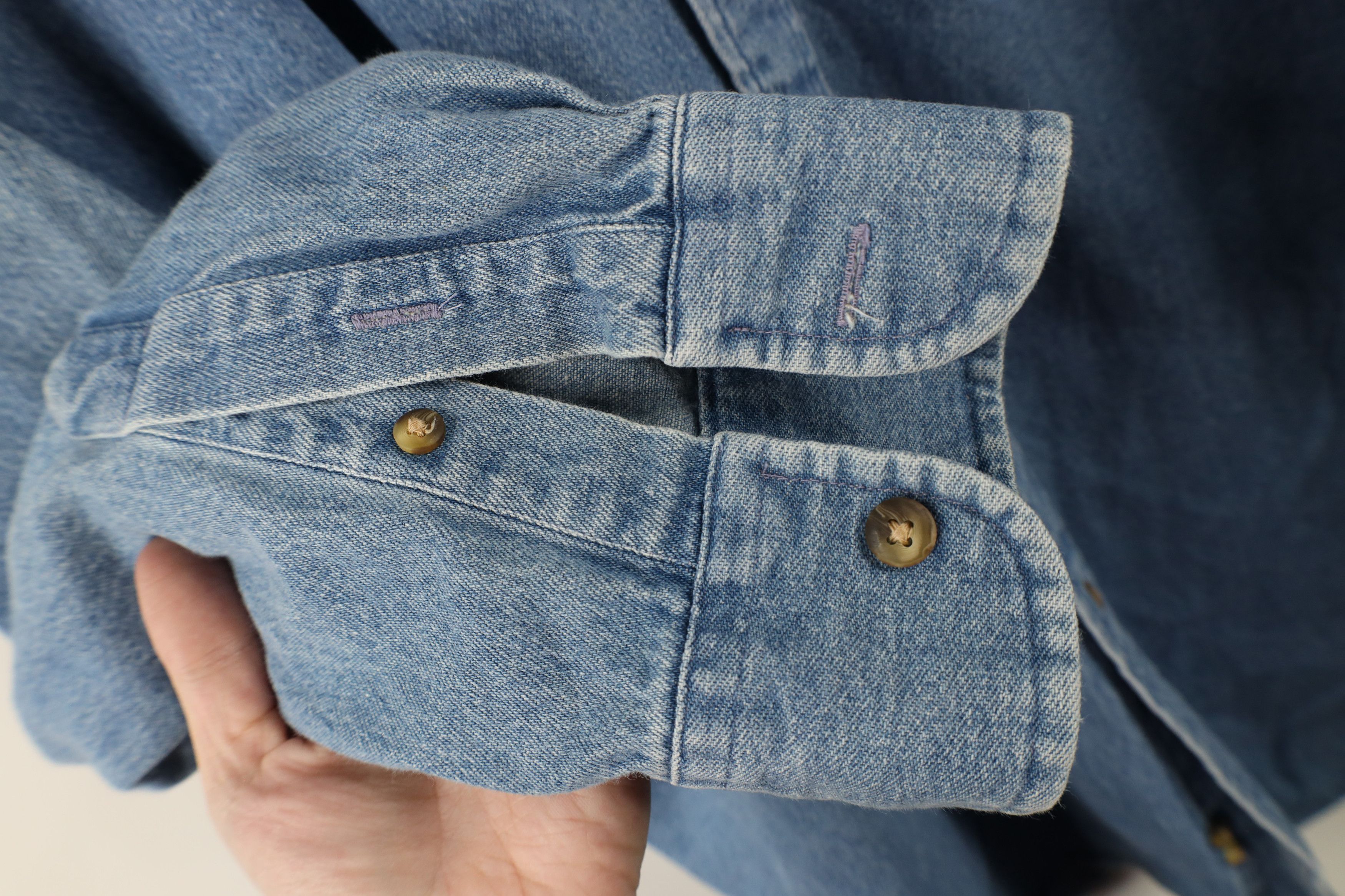 Vintage Vintage 90s Streetwear Denim Jean Button Down Shirt Blue Size US XXL / EU 58 / 5 - 6 Thumbnail