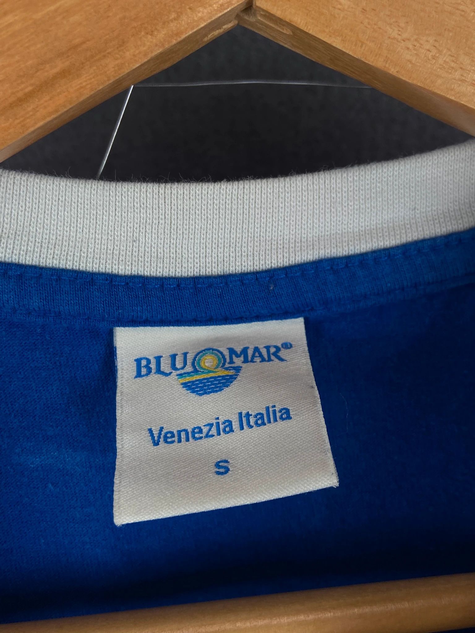 Vintage Italia Embroidered Soccer Tee Blue Retro Style S Size US S / EU 44-46 / 1 - 4 Thumbnail