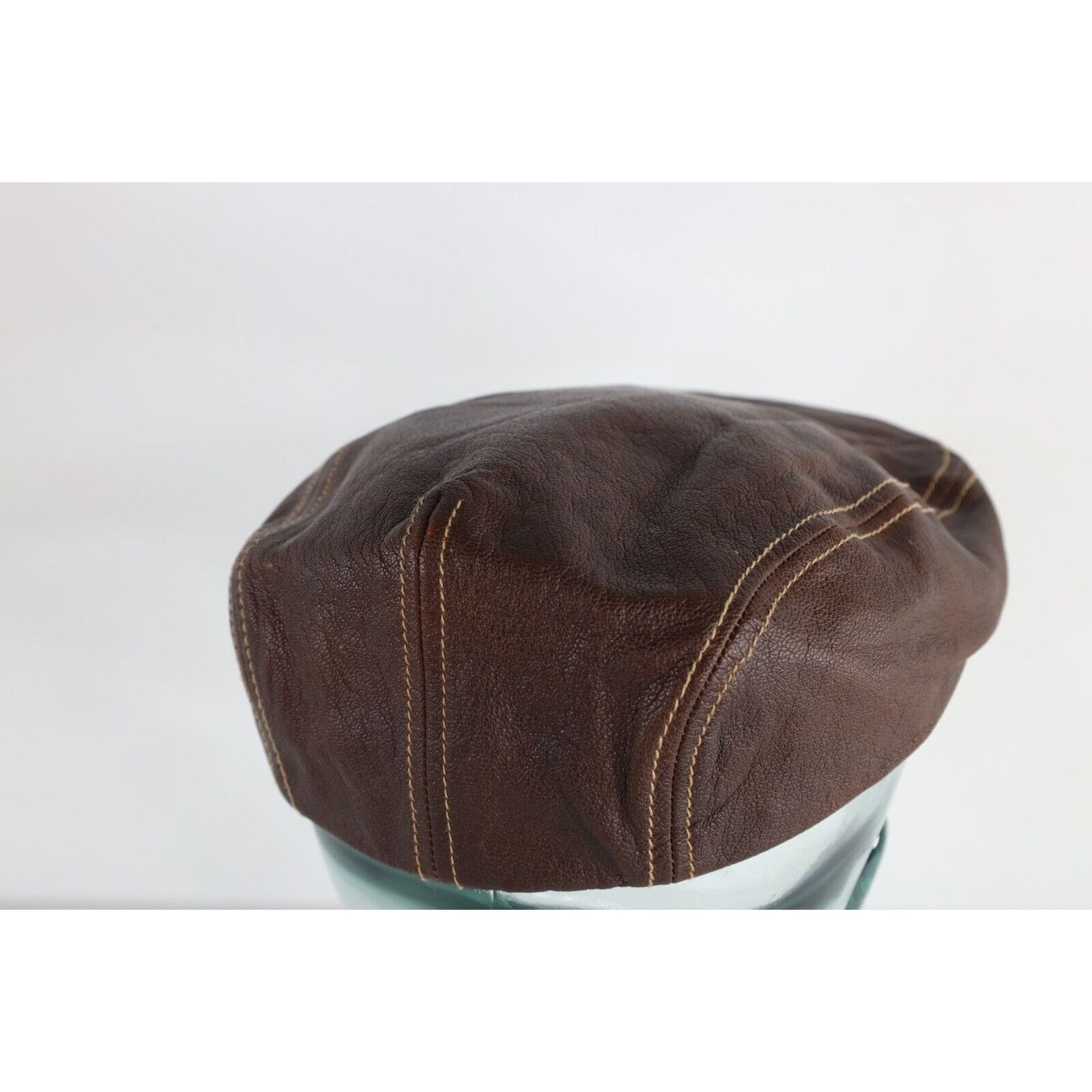 Vintage Vintage 90s Streetwear Leather Newsboy Cabbie Hat Cap Size ONE SIZE - 4 Thumbnail
