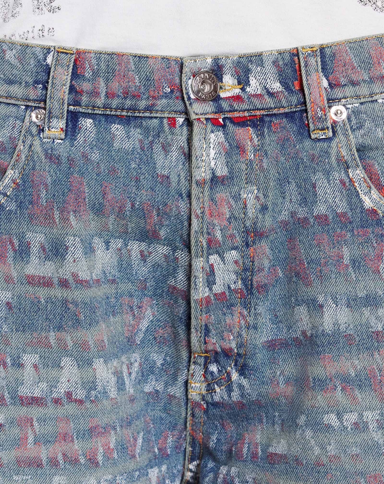 Lanvin o1mle0825 Straight Fit Printed Pants in Blue Size US 34 / EU 50 - 5 Thumbnail
