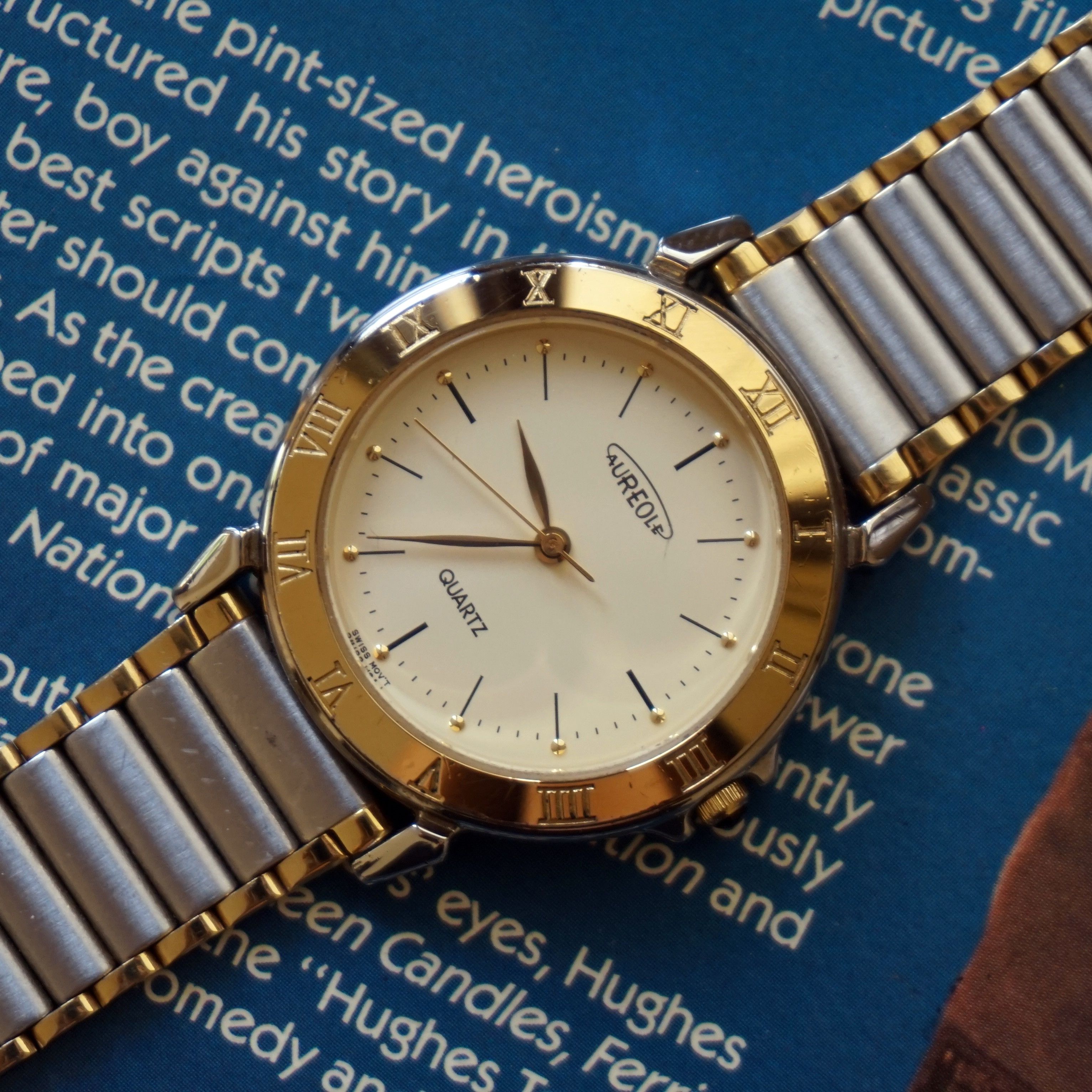 Vintage × Watch 70s Aureole Swiss Made Watch Roman quartz | Grailed