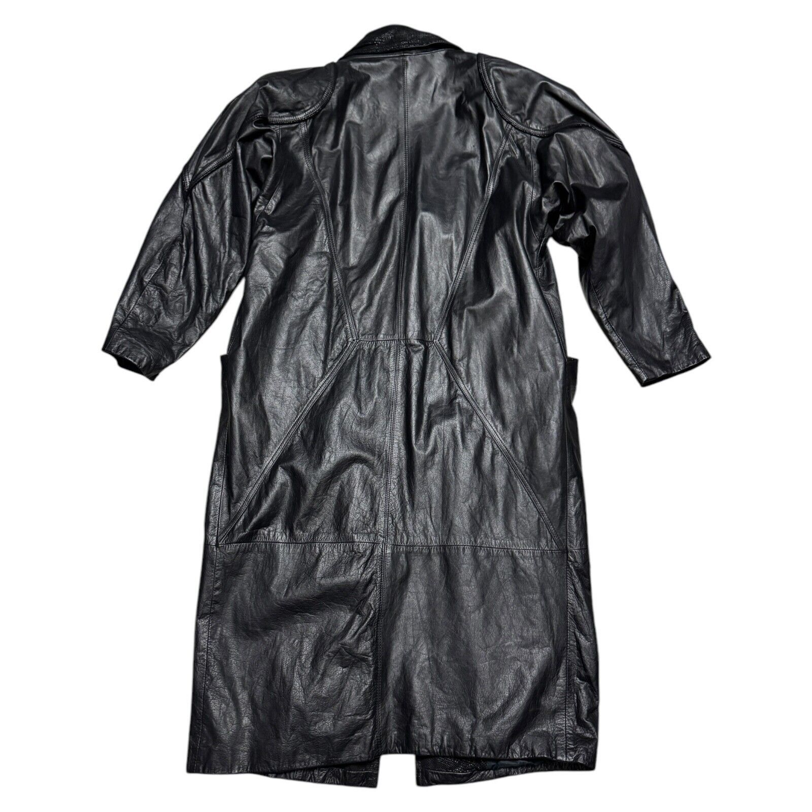 Vintage WinLit VINTAGE 90s GENUINE LEATHER Luxury Long Trench Coat Size L / US 10 / IT 46 - 4 Thumbnail