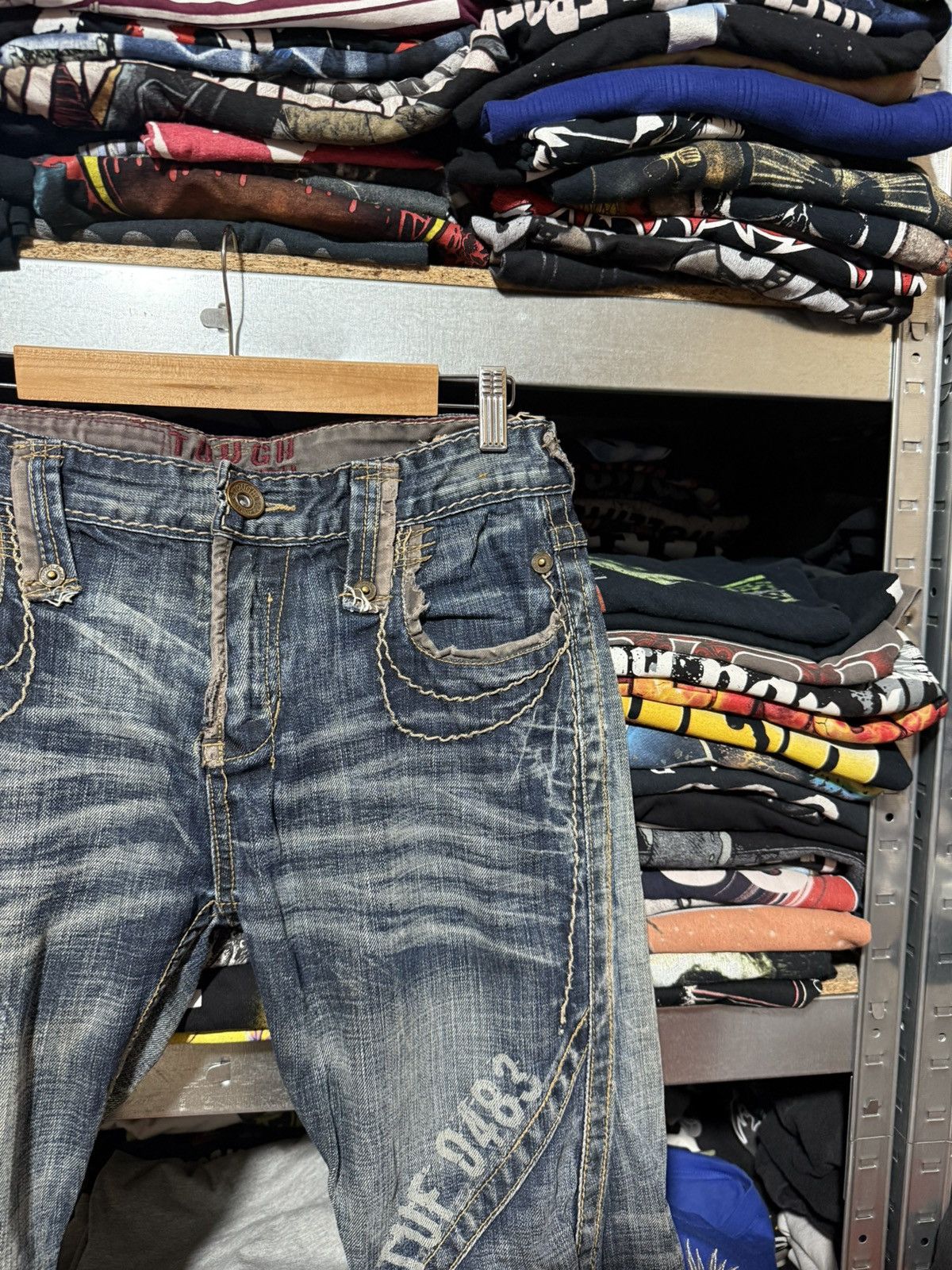 Japanese Brand Vintage Avant Garde Tough Jeansmith 3D Jeans Archive Y2K Size US 30 / EU 46 - 4 Thumbnail