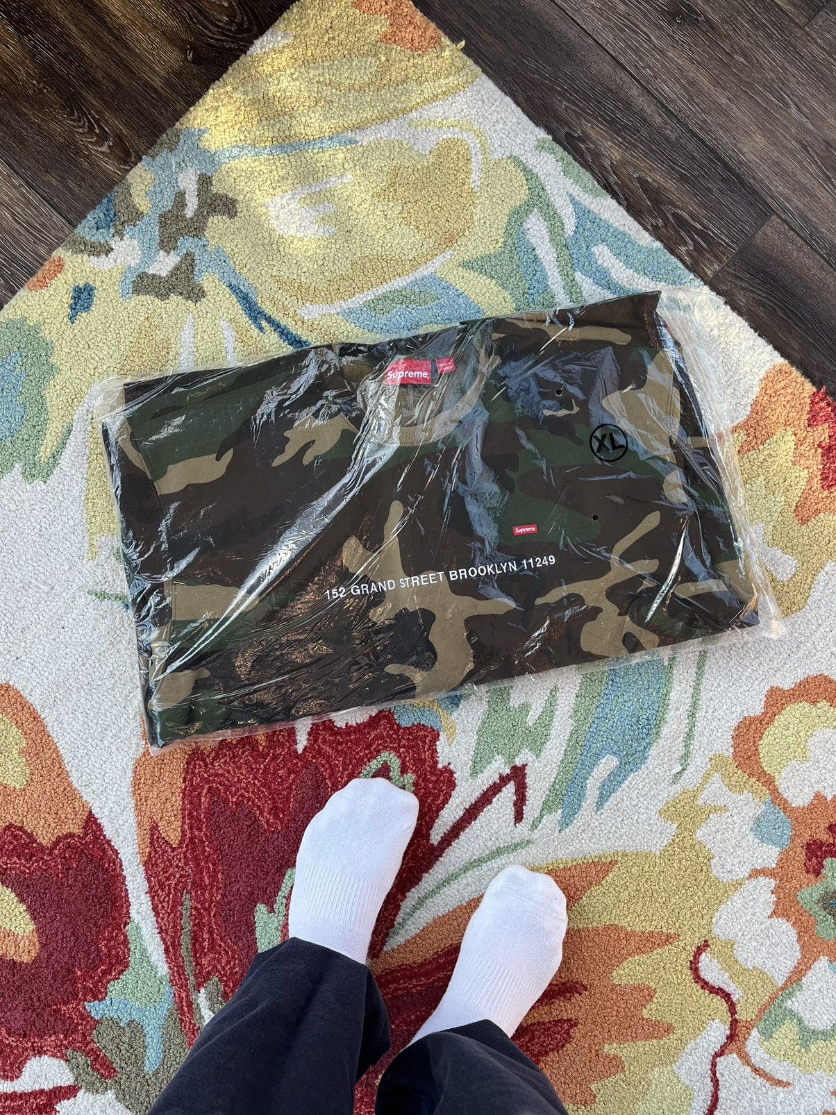 Image of Supreme Small Box Crewneck Brooklyn Store Exclusive Fw22 in Woodland Camo, Men's (Size XL)