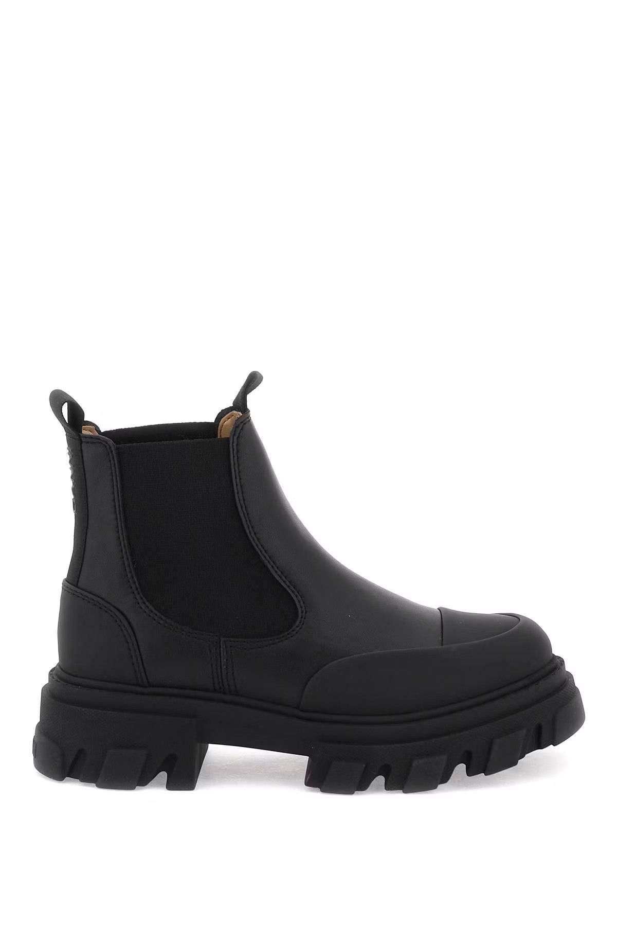 image of Ganni O1S22I1N0524 Cleated Low Chelsea Ankle Boots In Black, Women's (Size 10)