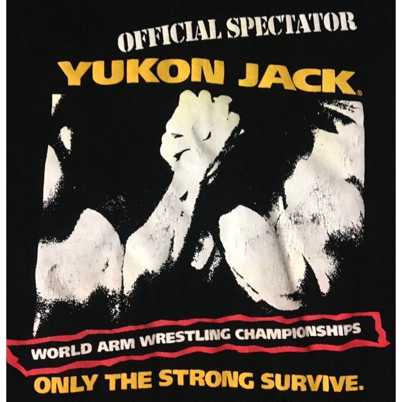 Vintage VINTAGE Yukon Jack Beer Arm Wrestling Championship Shirt XL Black Mens T-Shirt 90s Grunge Harley Humour Badass USA Size US XL / EU 56 / 4 - 3 Thumbnail