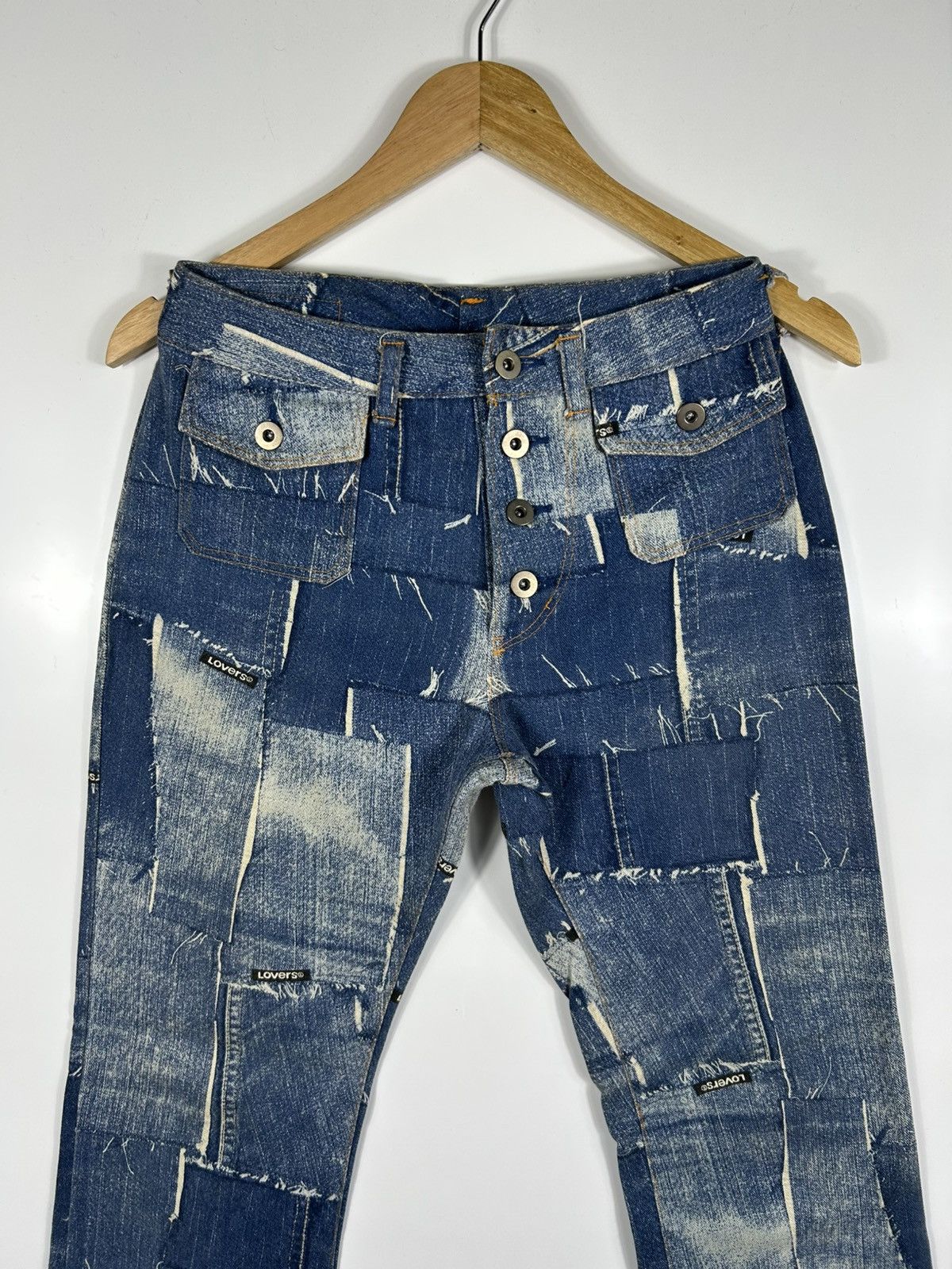 Super Lovers 🔥Vintage Y2K Super Lover Pacthwork Flared Denim Size 28" / US 6 / IT 42 - 4 Thumbnail