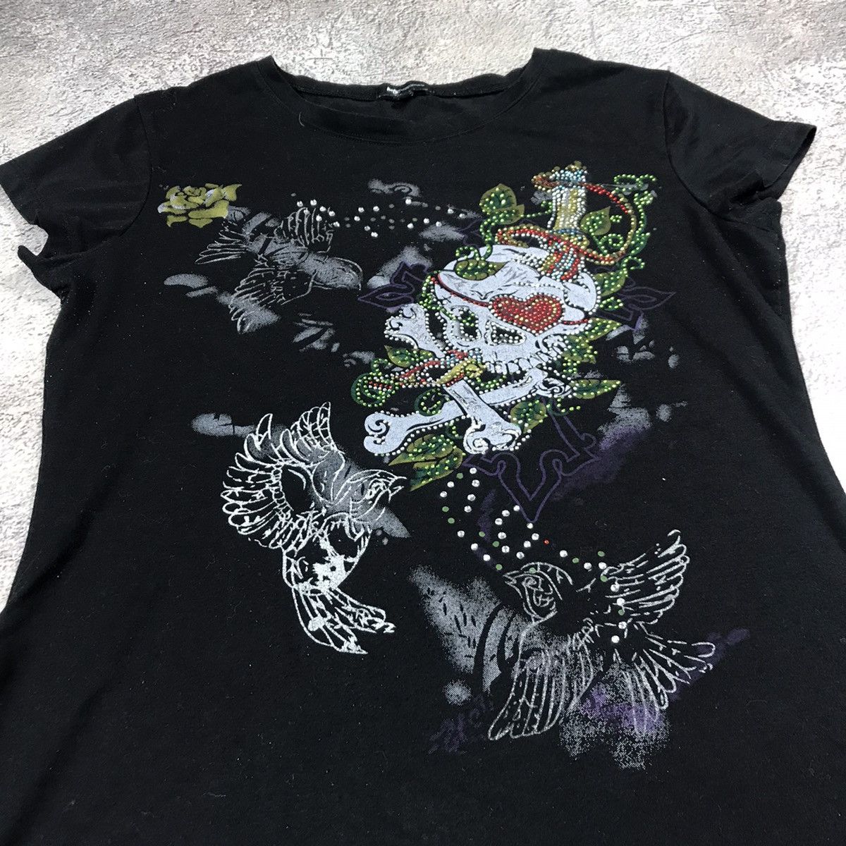 Vintage Vintage Y2K Graphic Tee Skulls Abstract Art Grunge Streetwea Size M / US 6-8 / IT 42-44 - 2 Thumbnail