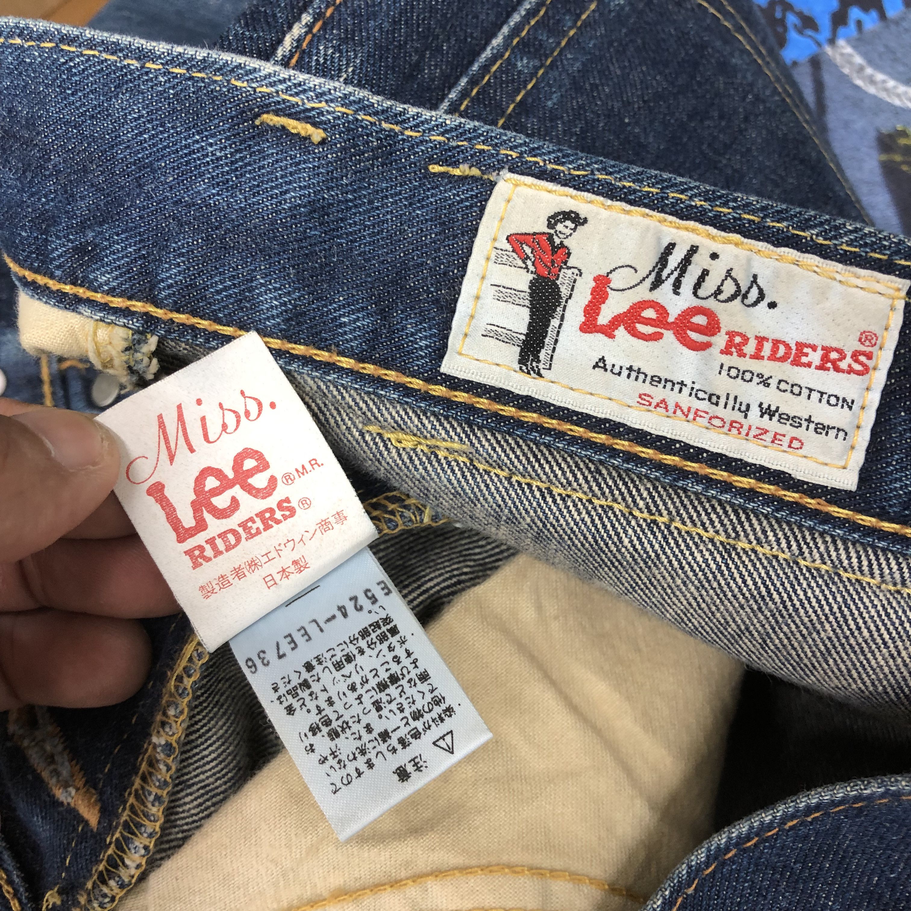 Lee Vintage 80s Lee Rider Selvedge Jeans Faded Light Wash Denim Size 24" / US 00 / IT 34 - 9 Thumbnail
