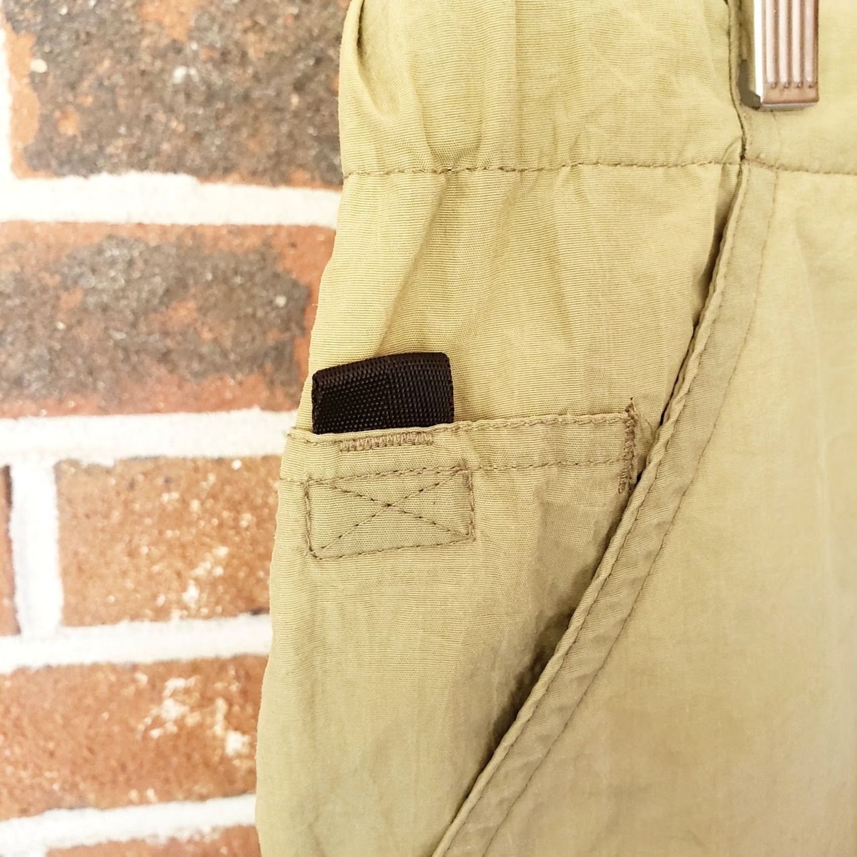 Vintage Cargo Trekking Shorts Mens Large Khaki Tan Nylon Belted Utility Hiking Outdoor 90s Size US 33 - 6 Thumbnail