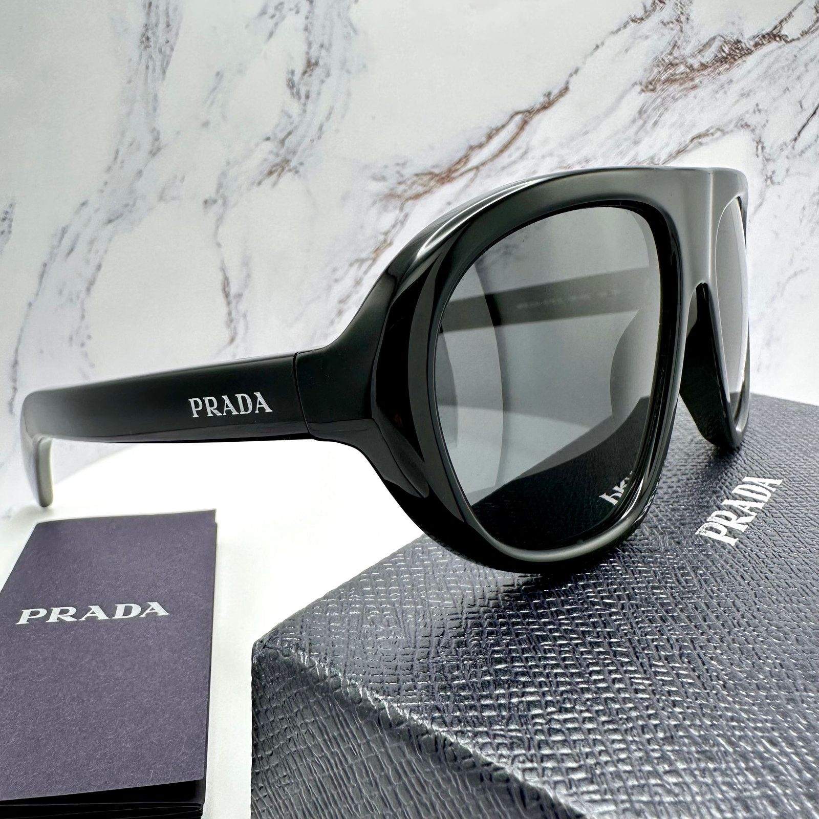 Prada New PRADA Sunglasses Black 2025 Collection Aviator Shield Size ONE SIZE - 4 Thumbnail