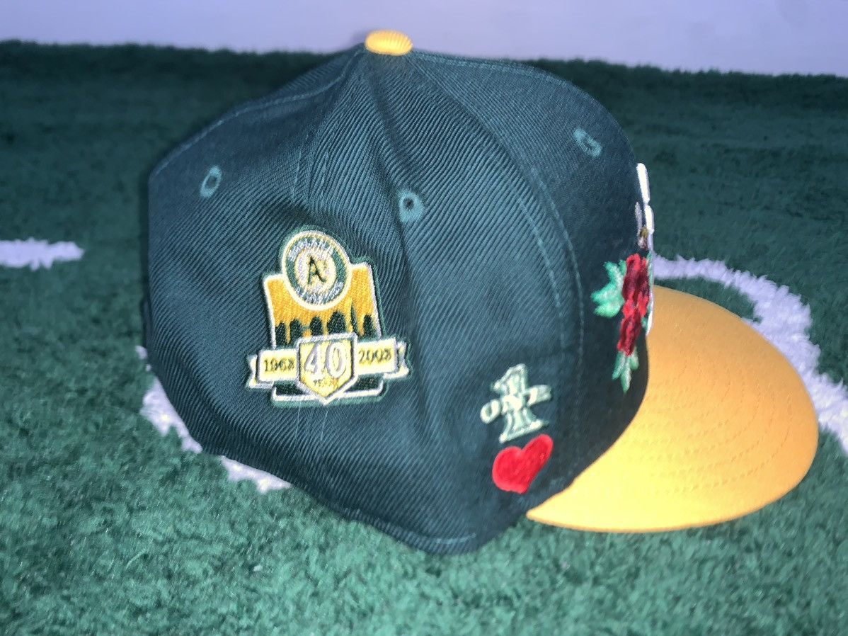 New Era “ A’s “ New Era Fitted Sz.7 1/8 Size ONE SIZE - 2 Thumbnail