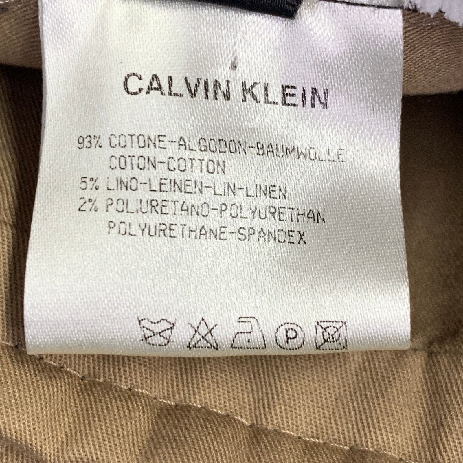Calvin Klein CALVIN KLEIN Grey Charcoal Cotton Linen Blend Suit Size 40S - 10 Thumbnail