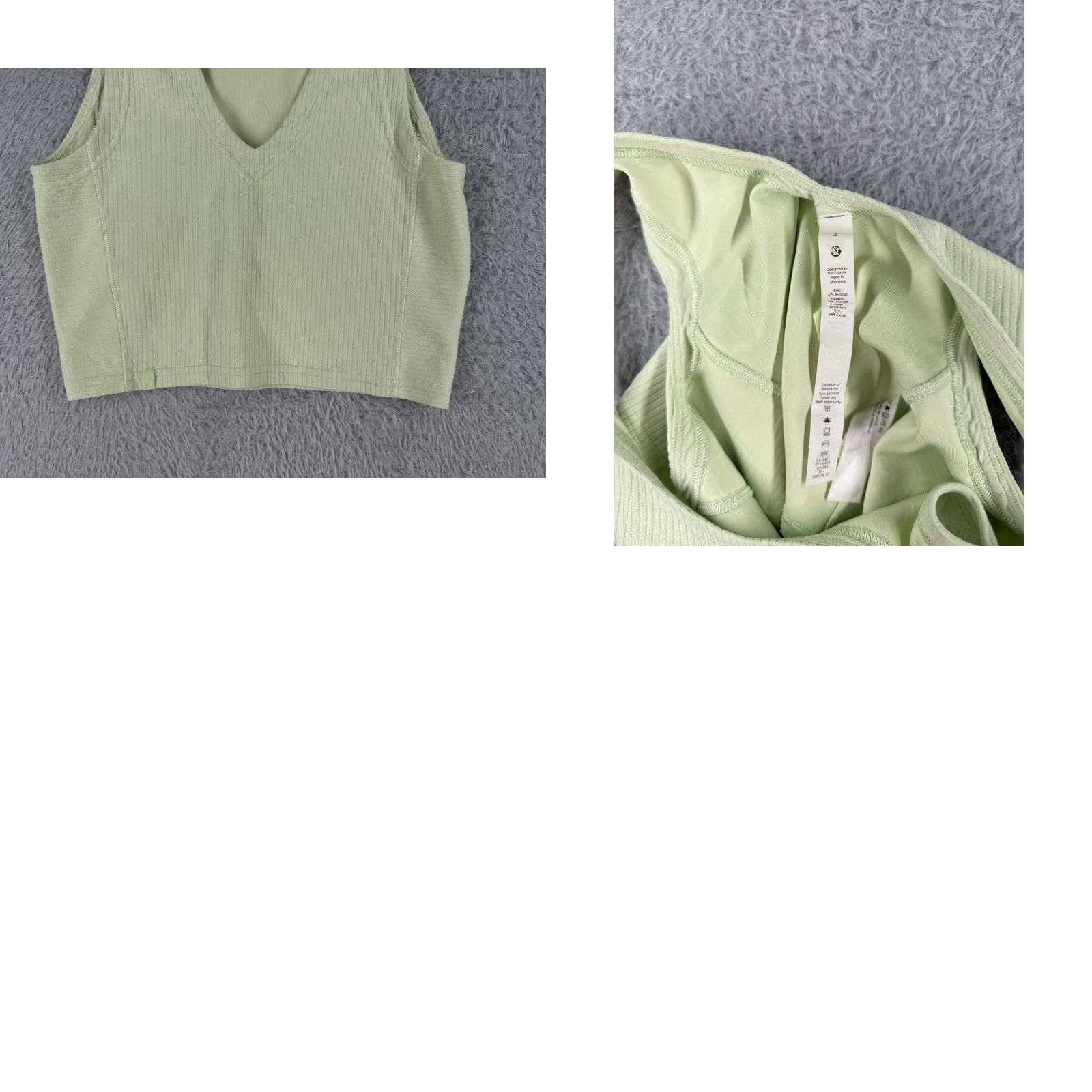 Lululemon Lululemon Shirt Women Cropped Tank Top Green Ribbed Softstreme Polyester 2 W1EDF Size XS / US 0-2 / IT 36-38 - 9 Thumbnail
