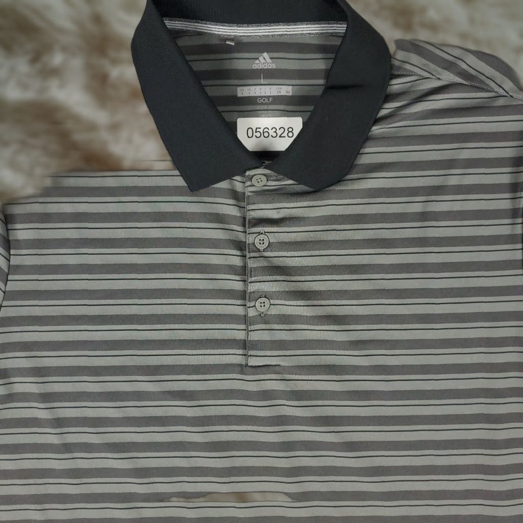 Adidas Adidas Polo Shirt Mens L Gray Striped Golf Casual Short Sleeve Polo Shirt Mens L Gray Striped Golf Casual Short Sleeve Size US L / EU 52-54 / 3 - 1 Thumbnail