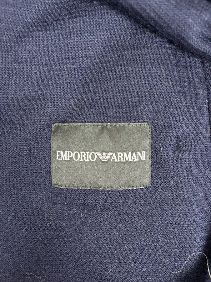 Emporio Armani SS2016 Emporio Armani Navy Wool Minimalist Zip-up Jacket Size US L / EU 52-54 / 3 - 11 Thumbnail