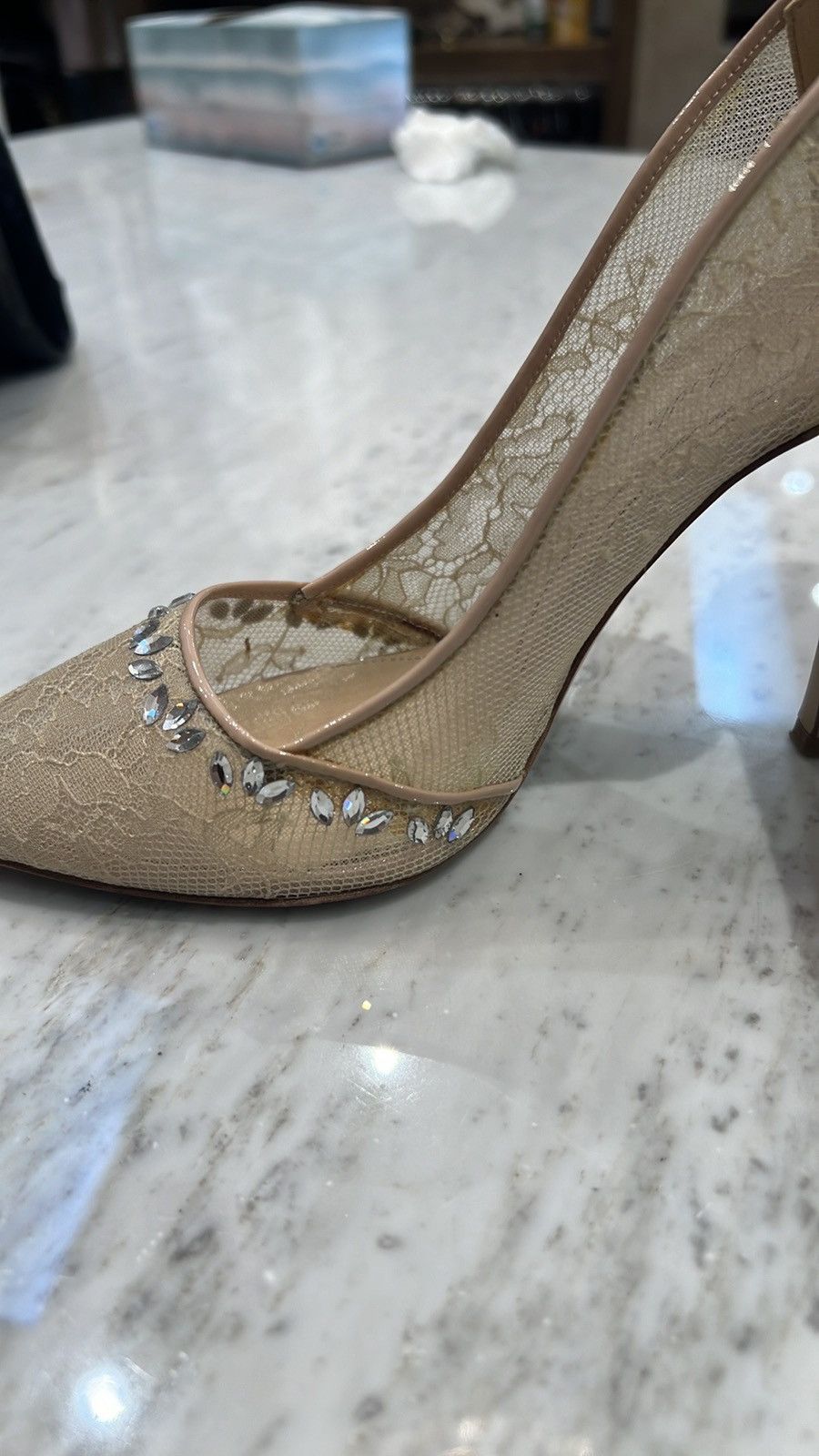 Monique Lhuillier Classy lace nude pump Size US 6.5 / IT 36.5 - 12 Thumbnail