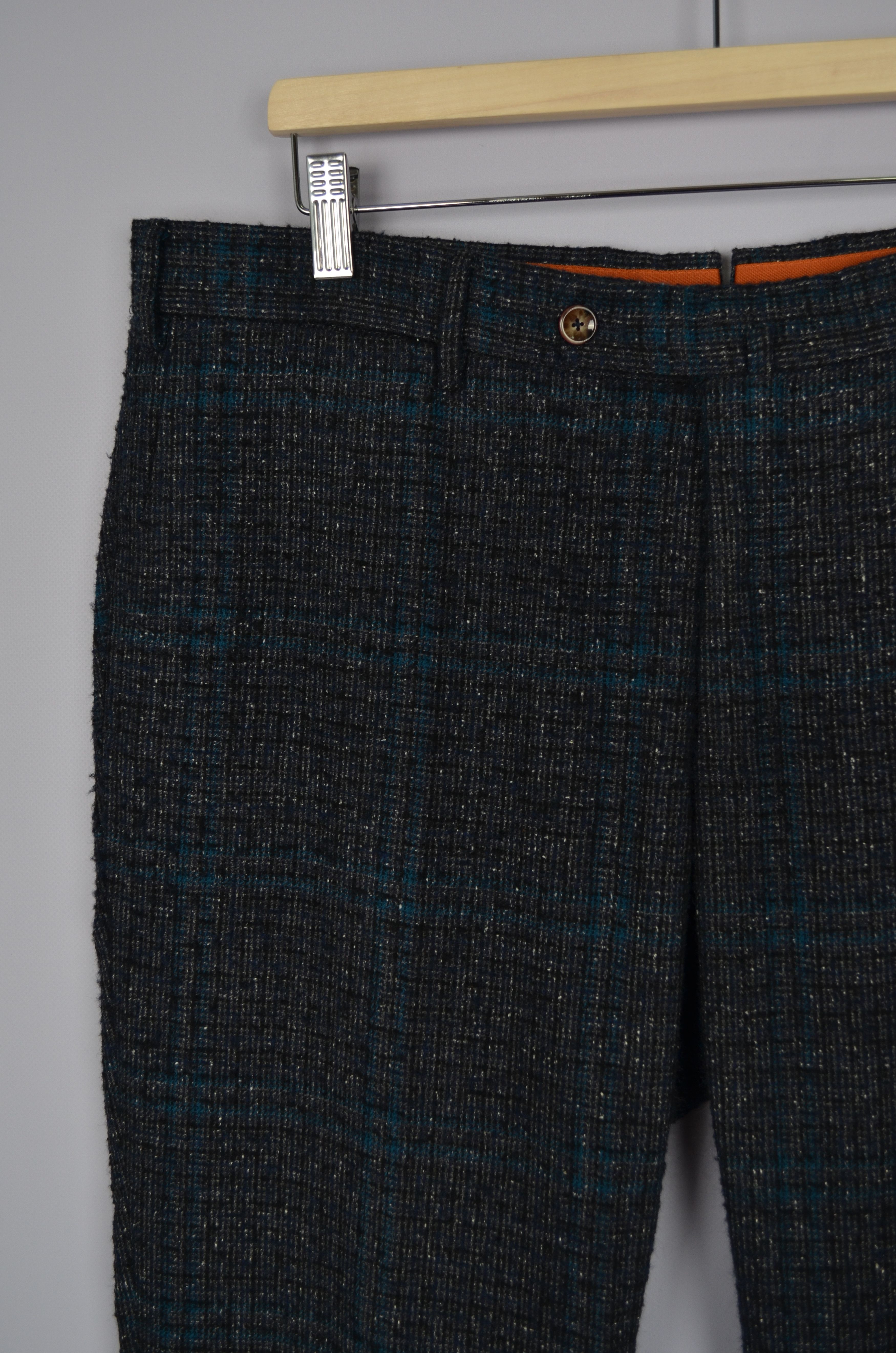 PT Torino Super 100's Slim Fit Pants Tweed Wool Silk Sz54