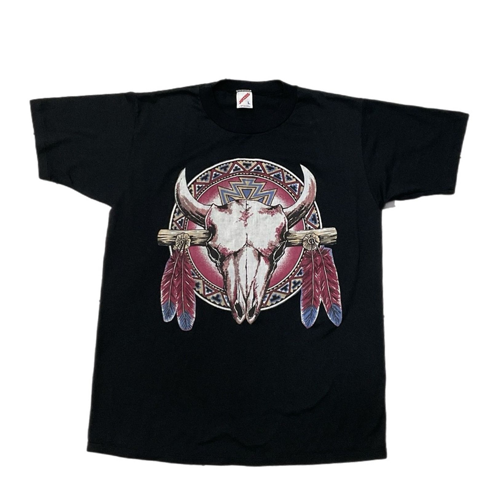 Jerzees Vintage 90’s Jerzees Wild Western Graphic T-Shirt Size US L / EU 52-54 / 3 - 1 Thumbnail