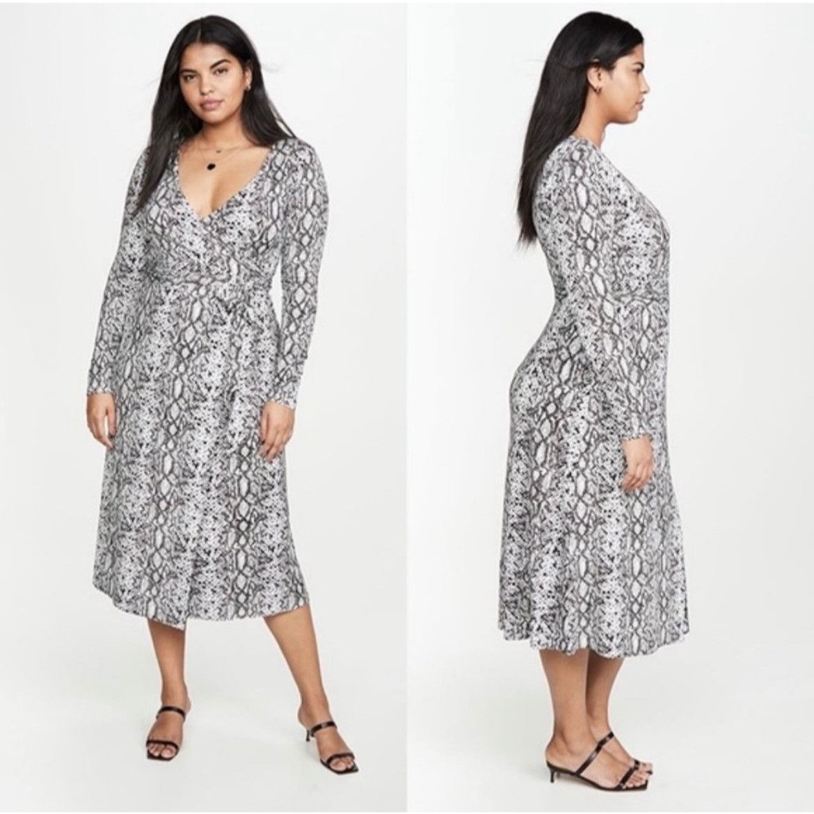 Good American NWT Good American M (2) 8 Runaround Wrap Dress Snake Skin Py Size M / US 6-8 / IT 42-44 - 2 Thumbnail