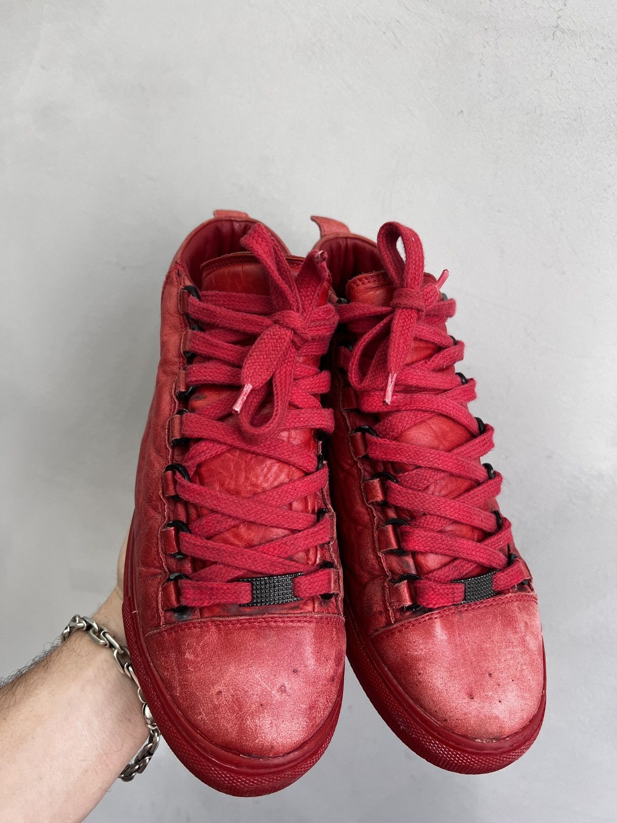Designer × Vintage Vintage FADED BALENCIAGA STYLE LEATHER BOOTS SHOES Size US 9 / IT 39 - 4 Thumbnail
